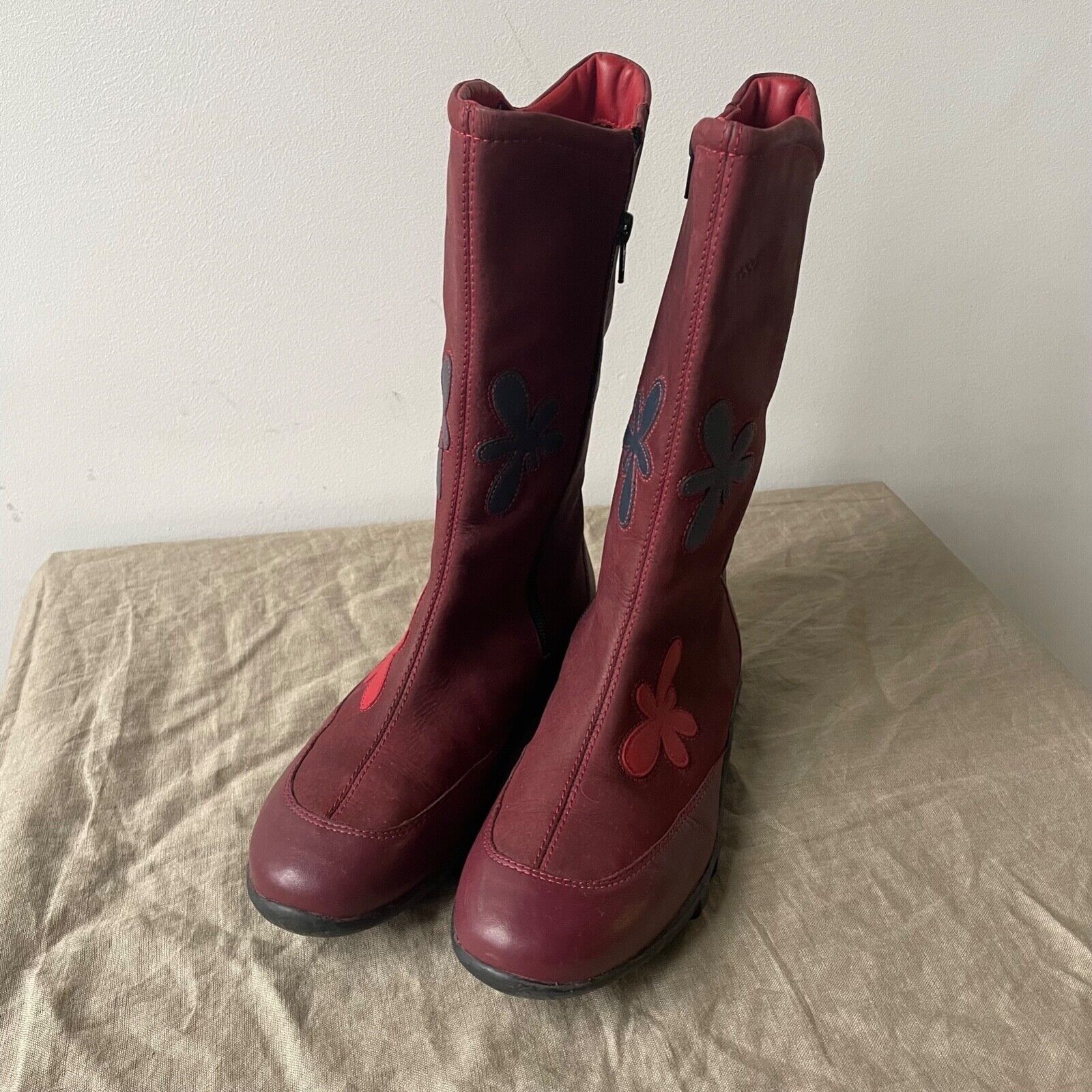 Ecco Ecco Y2K Vintage Flower High Top Boots 8499AC Size US 8 / IT 38 - 5 Thumbnail