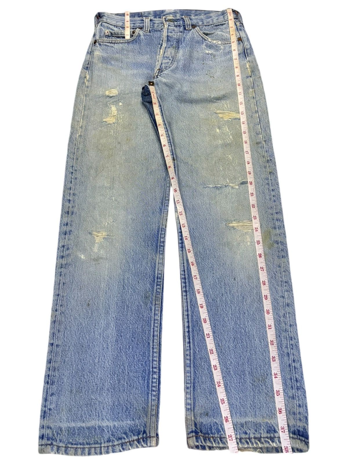 Levi's × Levi's Vintage Clothing Vintage 80s Levis 501 Mud Wash Distressed Jeans Size US 27 - 13 Thumbnail