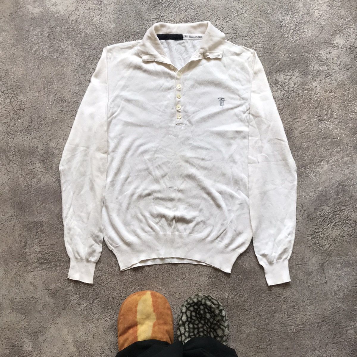 Vintage Vintage Trussardi Polo Sweater Oversized 90s Y2K Preppy M Size US M / EU 48-50 / 2 - 1 Thumbnail