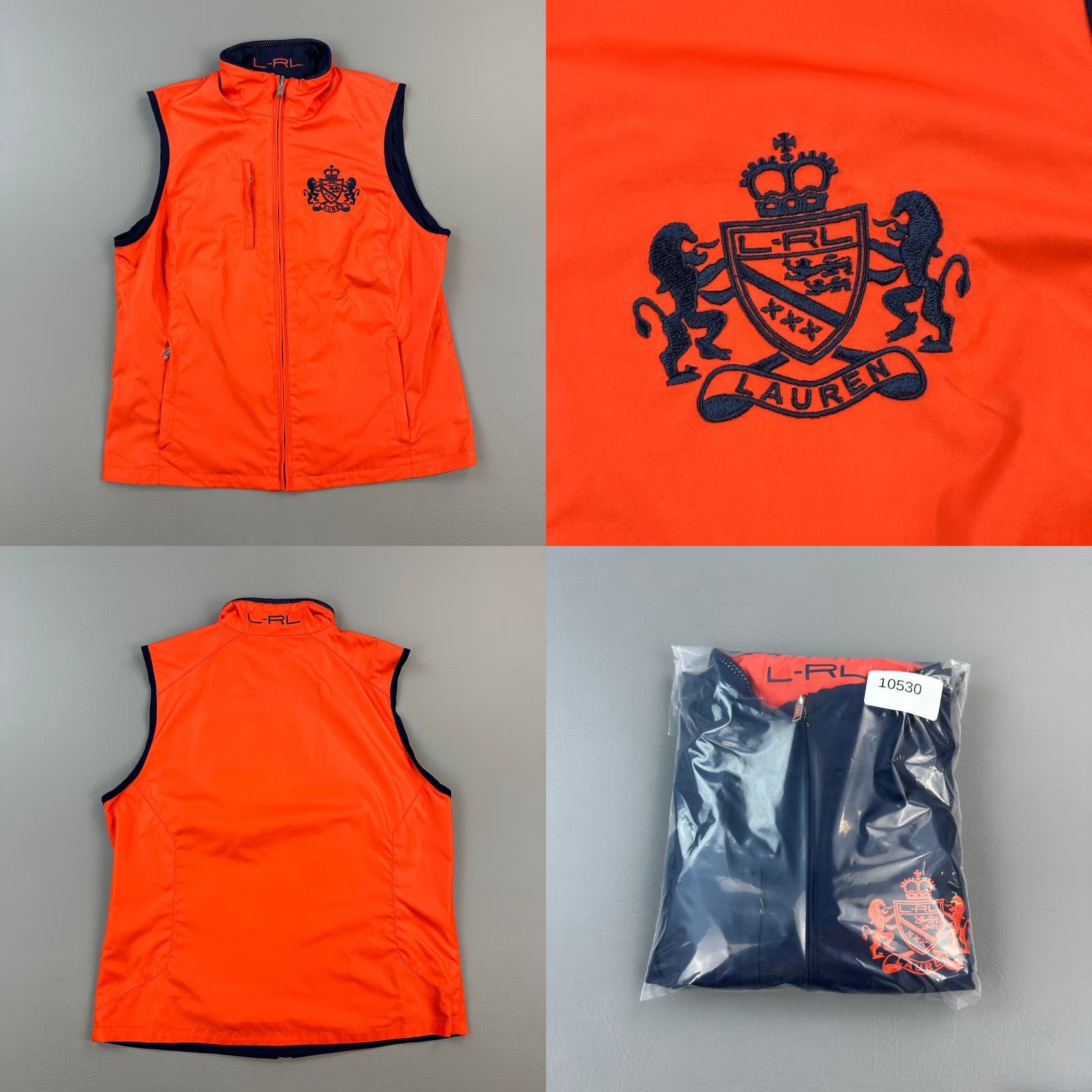 Ralph Lauren Ralph Lauren L-RL Vest Women's M Blue Orange Reversible Embroidered Crest Vest Size M / US 6-8 / IT 42-44 - 8 Thumbnail