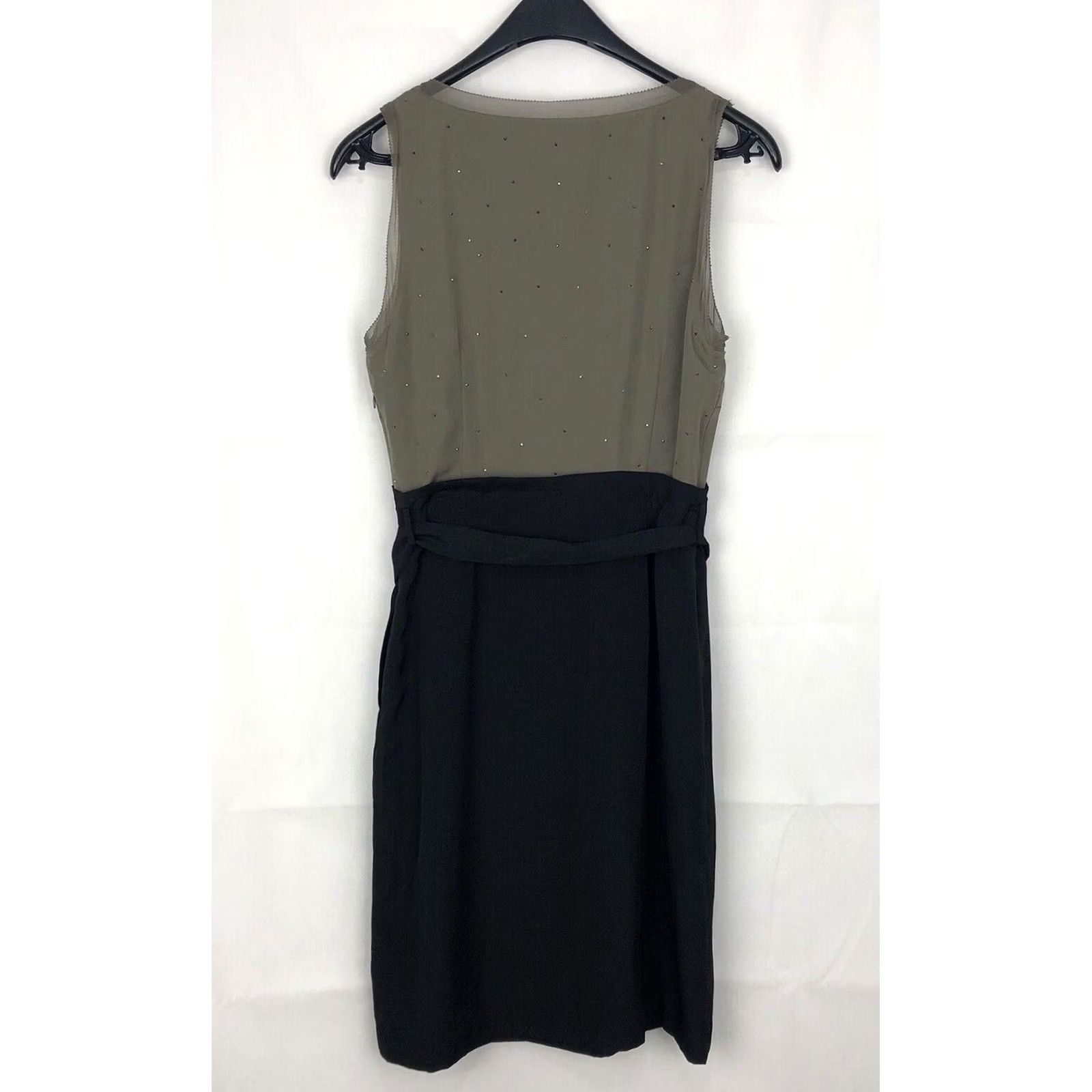Vintage VINTAGE Coast Belted Khaki & Black Mini Sequin Dress UK 10 Sleeveless Women’s Party Cohorts Couture - Womens Size L / US 10 / IT 46 - 3 Thumbnail
