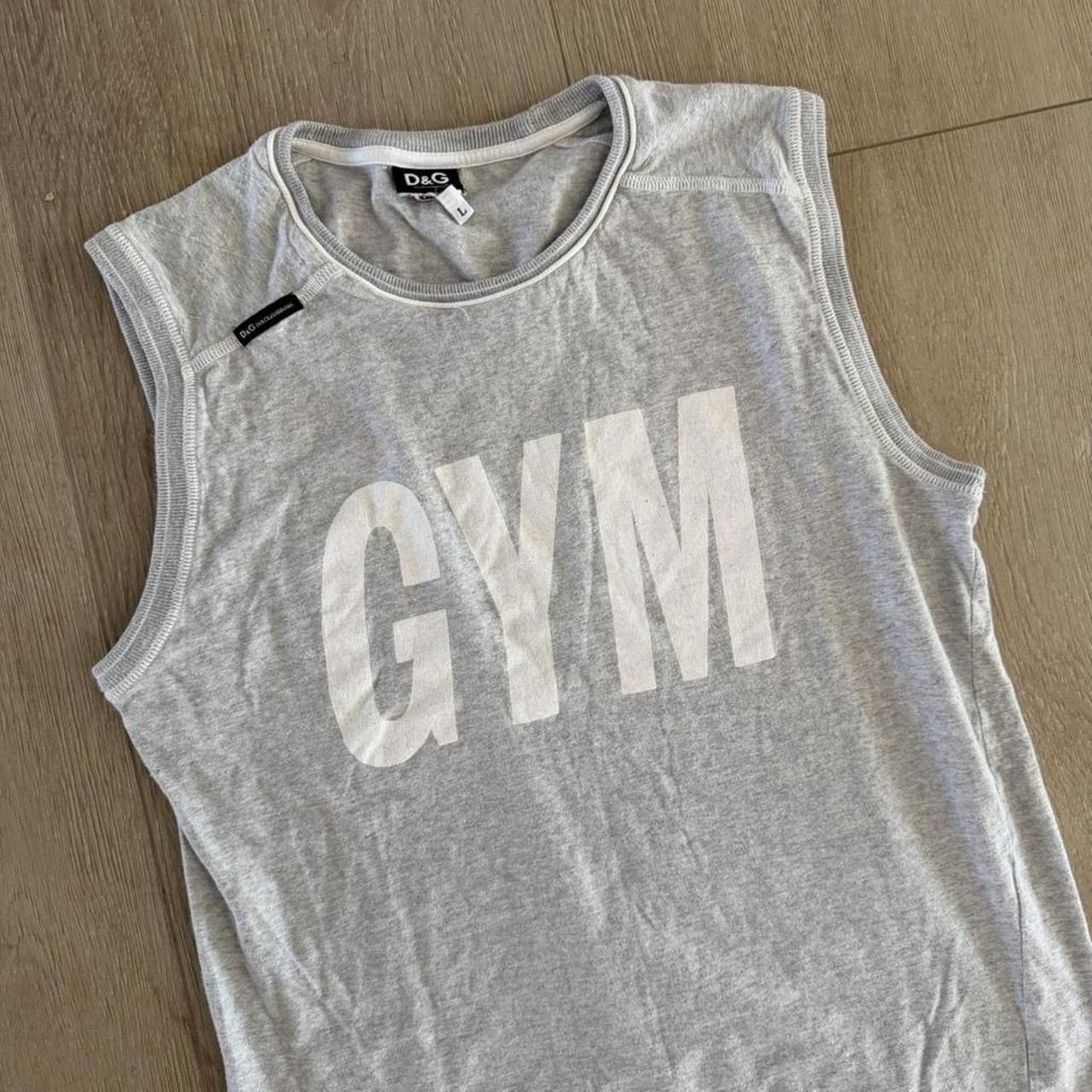 Dolce & Gabbana D&G Dolce & Gabbana Gym Print Tank Top Grey 2005 Size US L / EU 52-54 / 3 - 2 Thumbnail