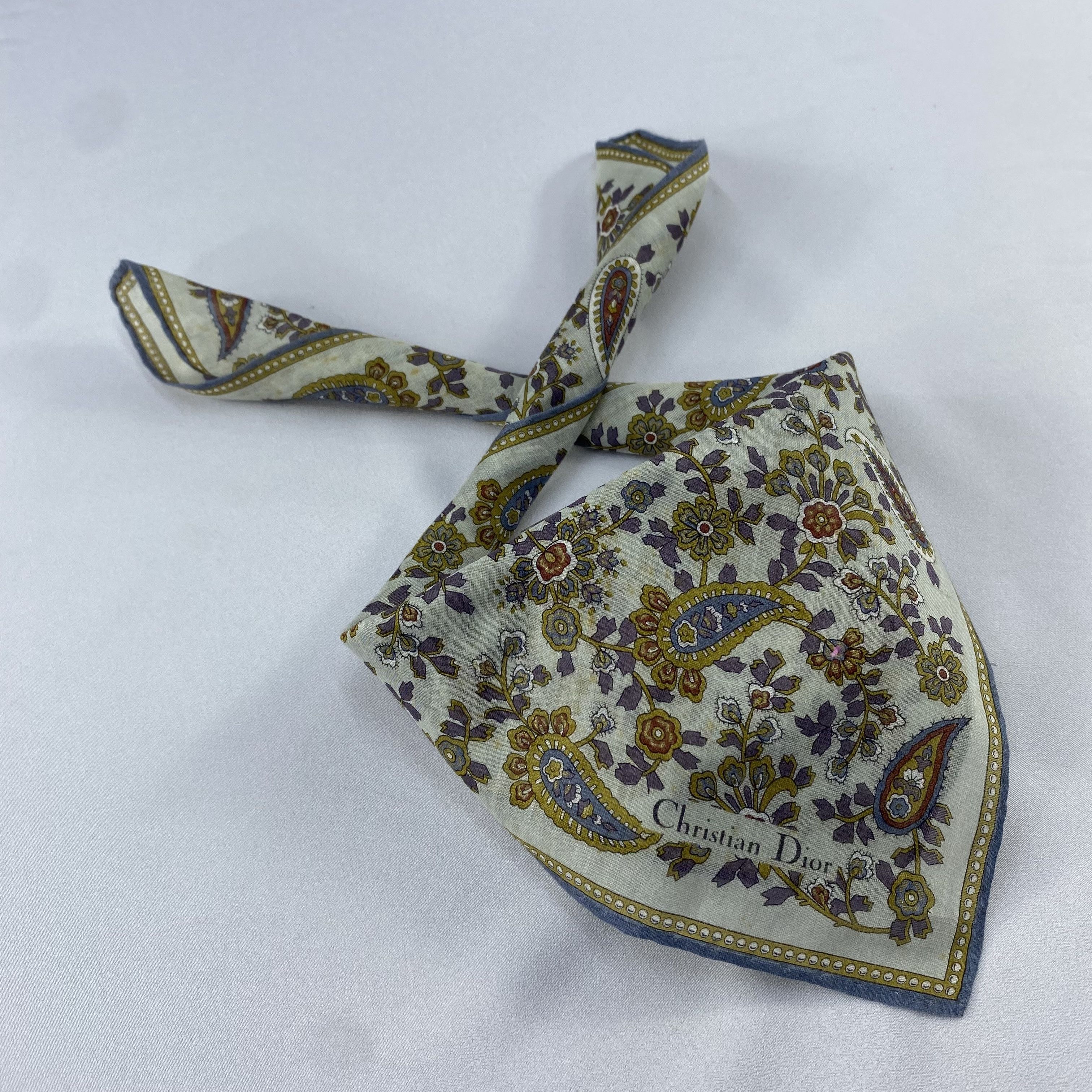 Vintage Christian Dior Paisley Handkerchief / Bandana / Neckerchief Size ONE SIZE - 1 Thumbnail