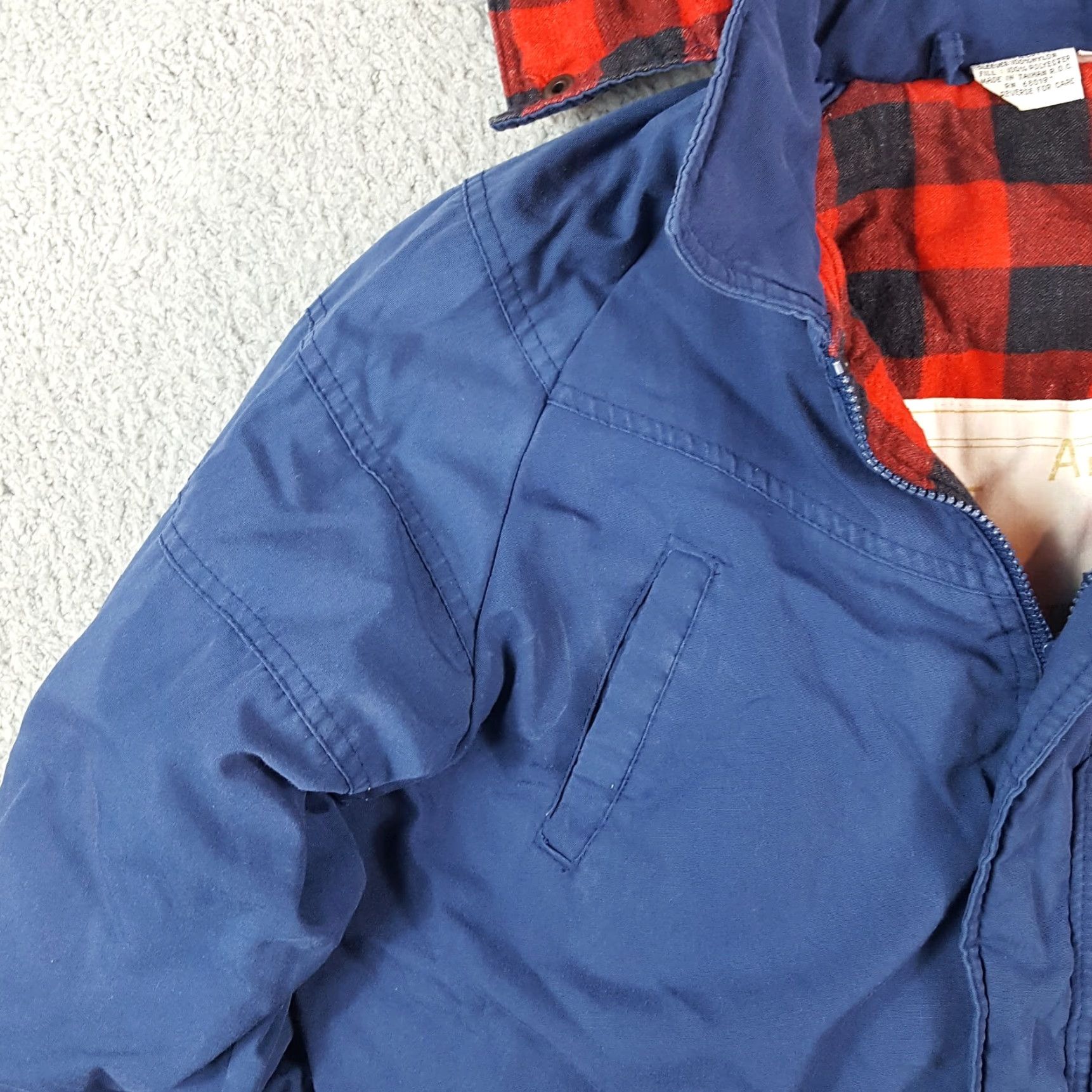 Vintage VINTAGE Art II Jacket Men 80s Buffalo Plaid Flannel Lined Hooded Outdoor Coat Blue Medium, Full Zip, Pockets, Lined, Vintage 80s, Fall, Spring, Winter Size US M / EU 48-50 / 2 - 3 Thumbnail