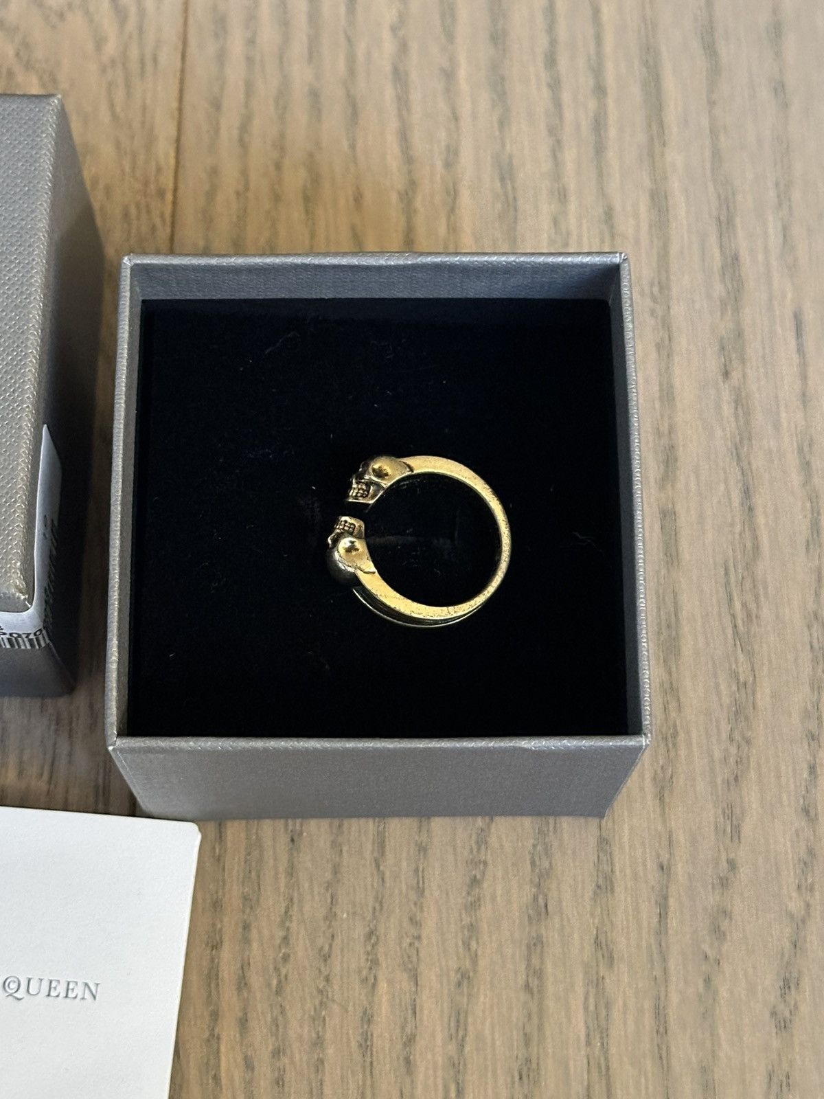 Alexander McQueen Gold Twin Skull Ring Size ONE SIZE - 1 Thumbnail