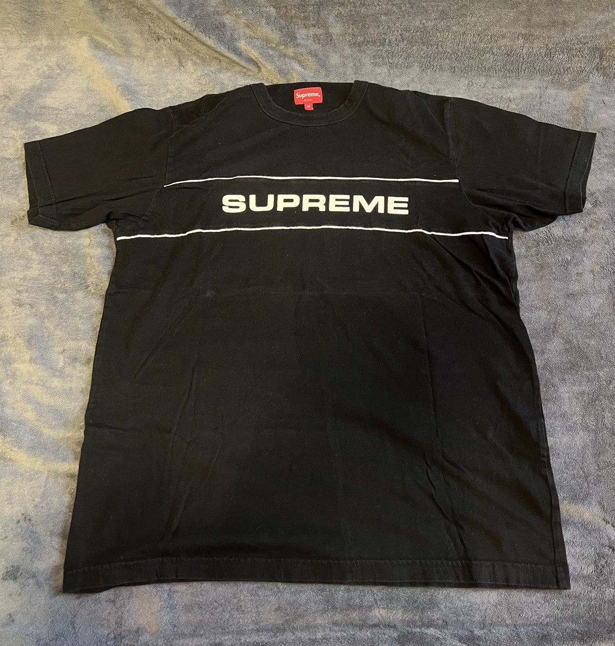 image of Supreme Team Ringer Tee in Black, Men's (Size Medium)