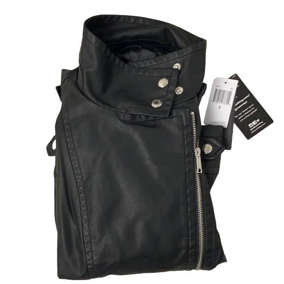 Other Sebby Collection Asymmetrical Faux Leather Jacket Size S / US 4 / IT 40 - 4 Thumbnail