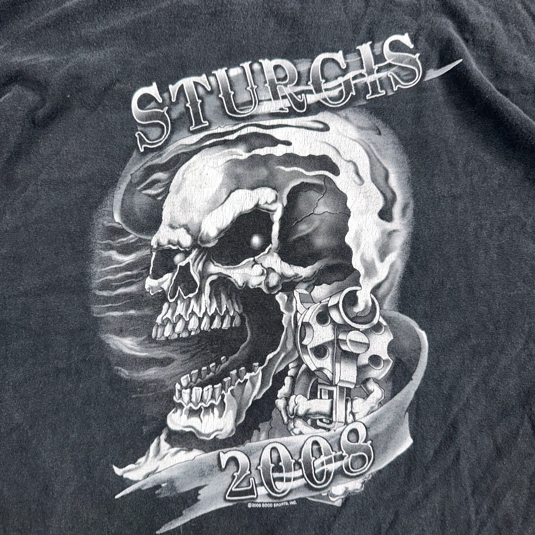 AAA VINTAGE Sturgis Y2K Skulls Long Sleeve VTG T Shirt Biker Motorcycle 2008 Black Grunge 3XL Mens Size US XXL / EU 58 / 5 - 2 Thumbnail