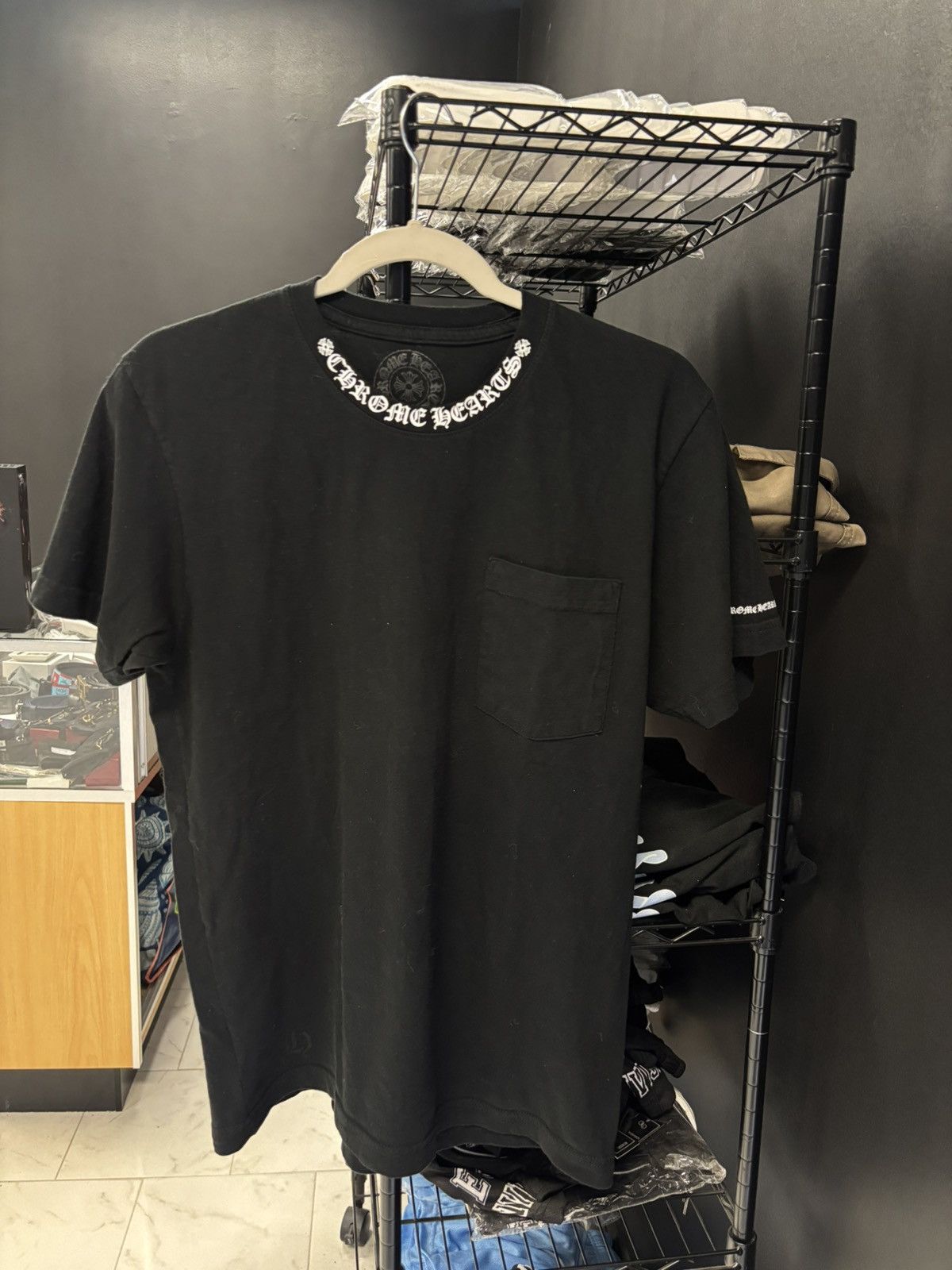 Chrome Hearts Black Chrome Hearts Neck Print Scroll tee Size US M / EU 48-50 / 2 - 1 Thumbnail