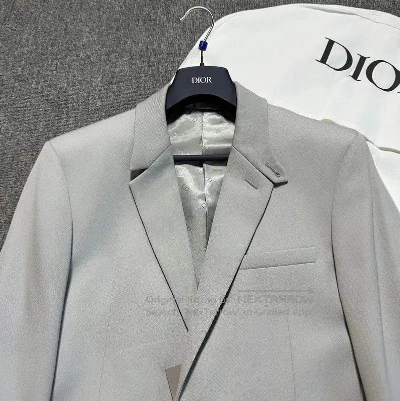 Dior Dior Men's Long Sleeve Silver Wool Jacket . Size US L / EU 52-54 / 3 - 2 Thumbnail