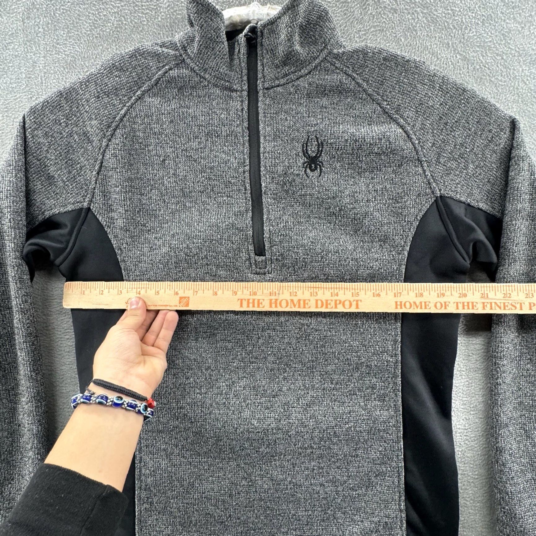 Spyder spyder jacket mens M gray quilted knit polyester half zip pullover Size US M / EU 48-50 / 2 - 5 Thumbnail