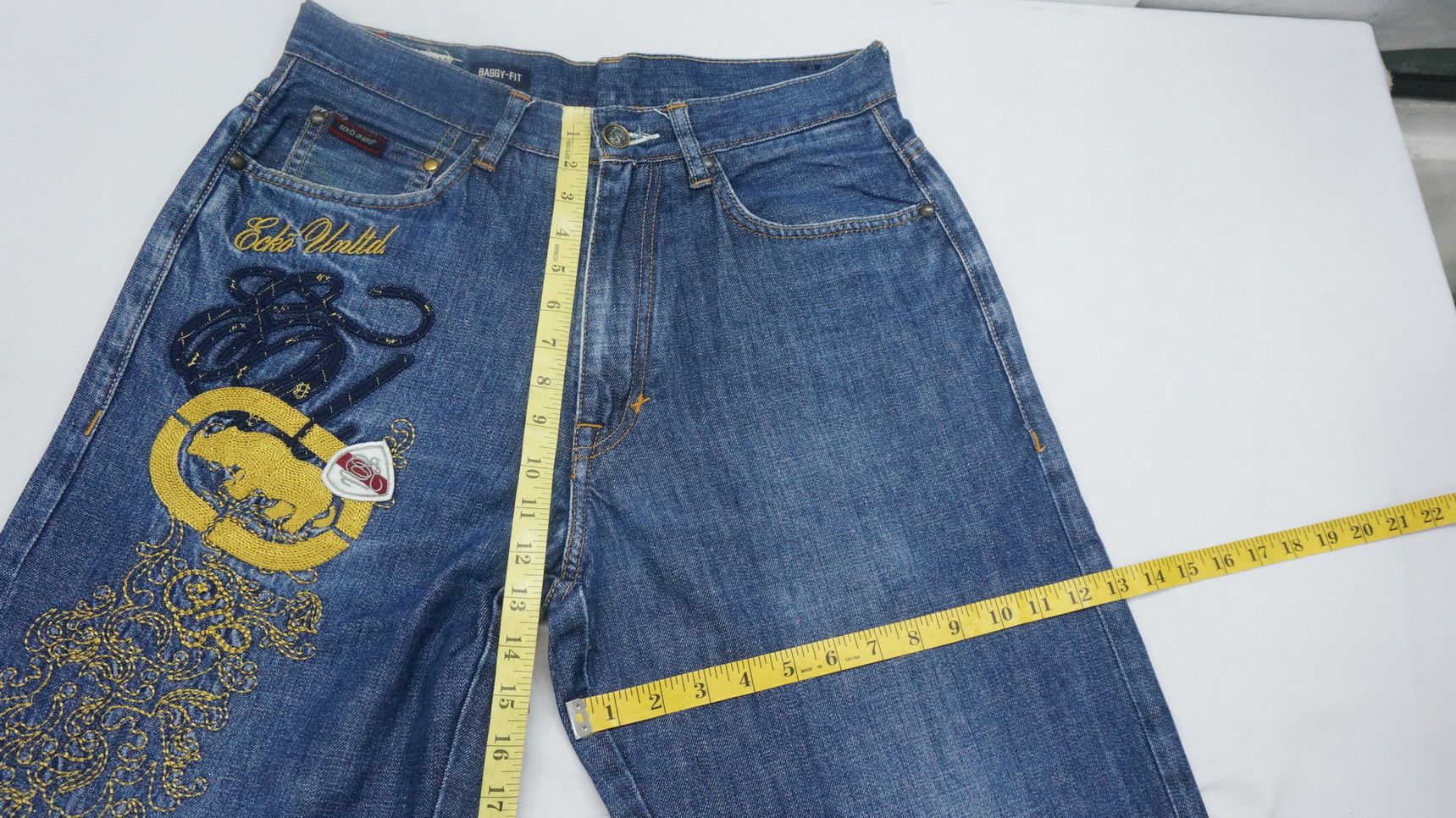 Ecko Unltd. ECKO Unlimited Classic Embroidered Vintage Baggy Jeans Size US 32 / EU 48 - 12 Thumbnail