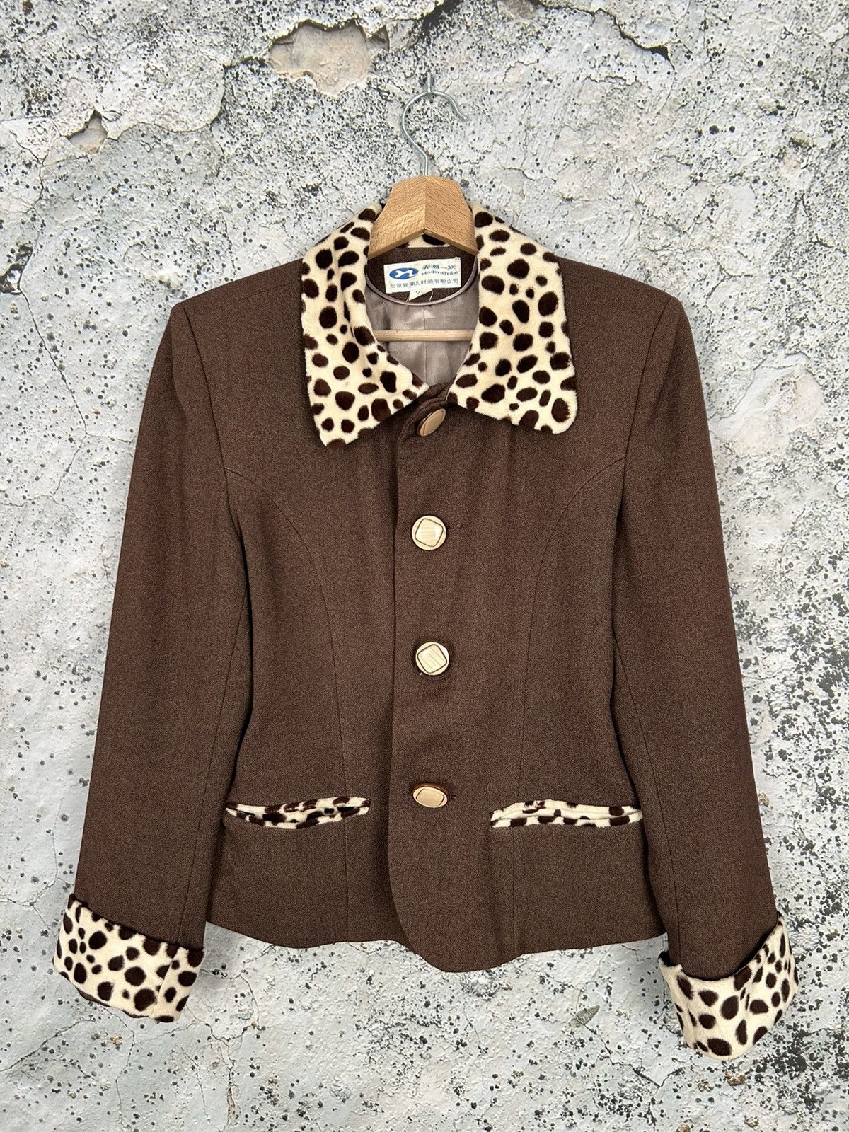 Vintage Vintage Brown Blazer Cow Avant Garde Alternative Grunge Size XL / US 12-14 / IT 48-50 - 1 Thumbnail