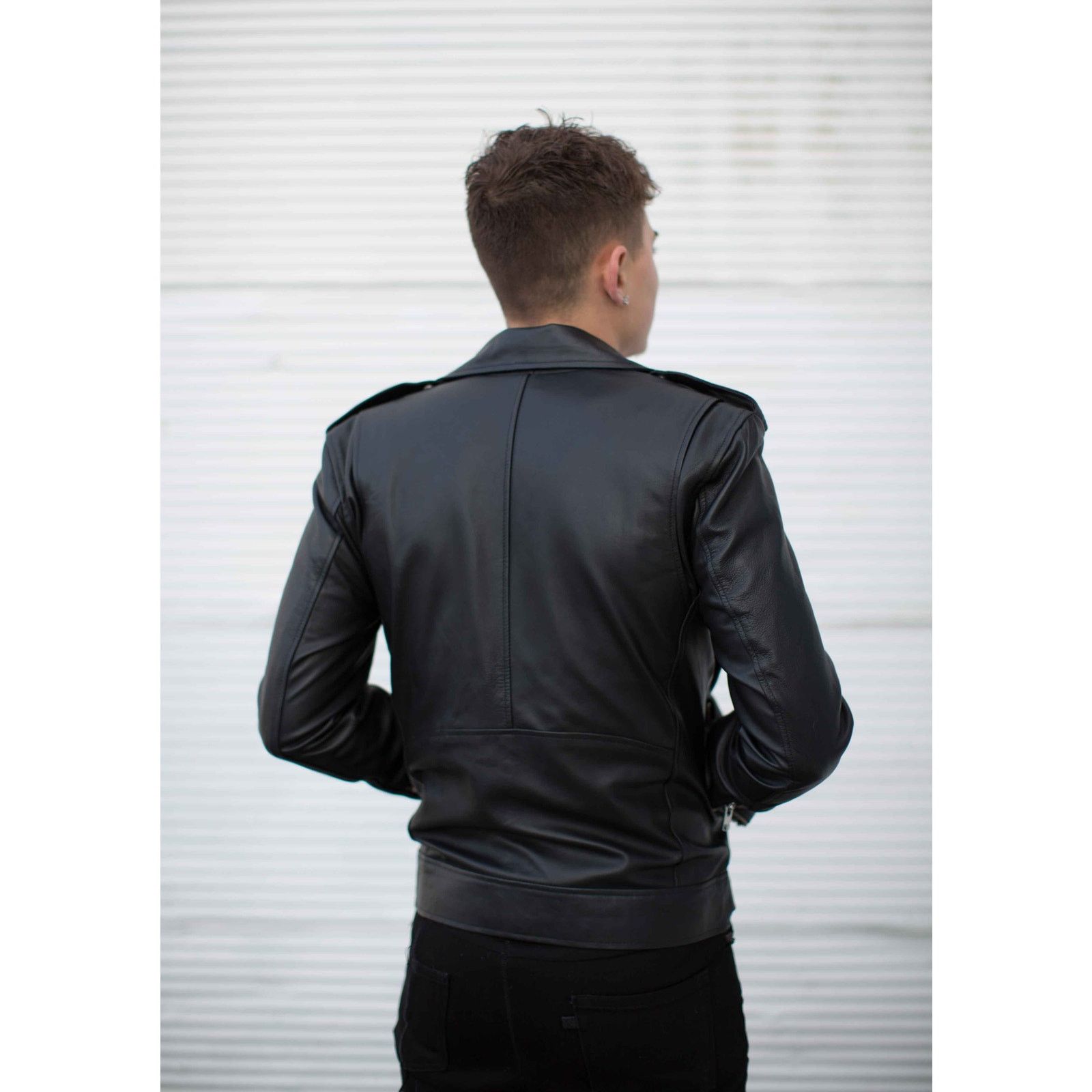 & Other Stories James Leather Moto Belted Biker Jacket Size US L / EU 52-54 / 3 - 9 Thumbnail
