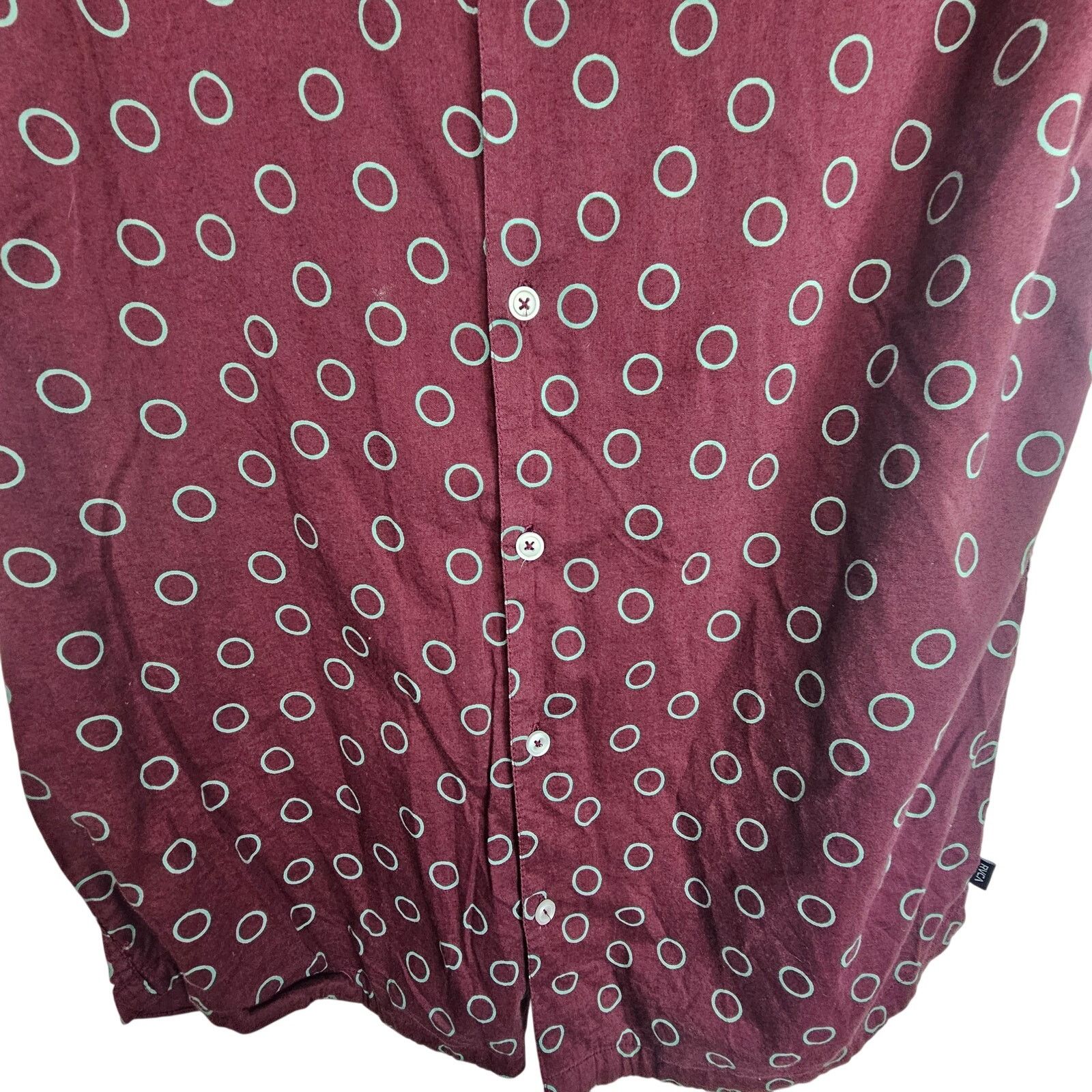 RVCA RVCA Mens Geometric Print Button Shirt Sz M Slim Fit Preppy Size US S / EU 44-46 / 1 - 3 Thumbnail