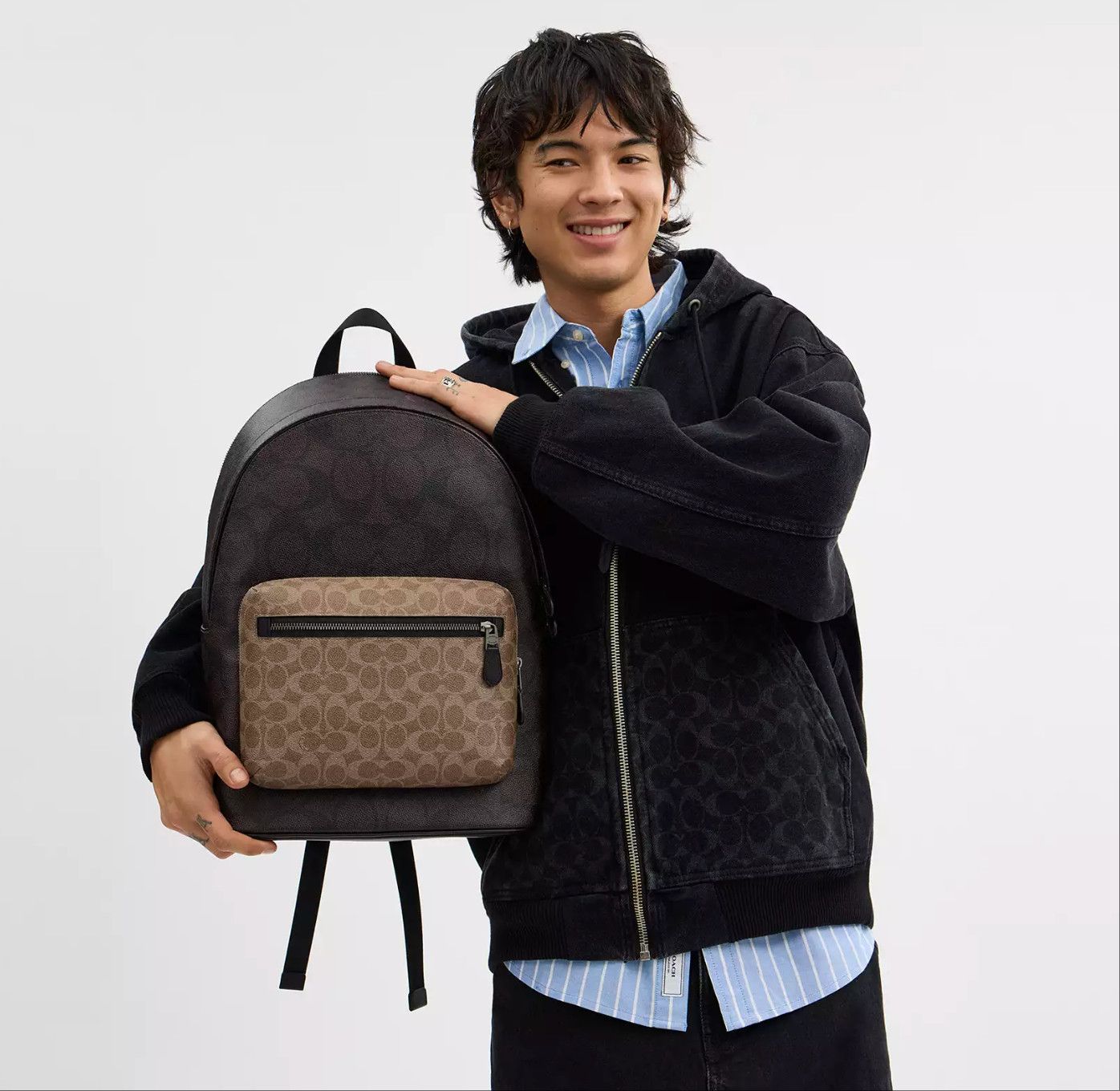 Coach West Backpack In Blocked Signature Canvas CAB59 Size ONE SIZE - 5 Thumbnail