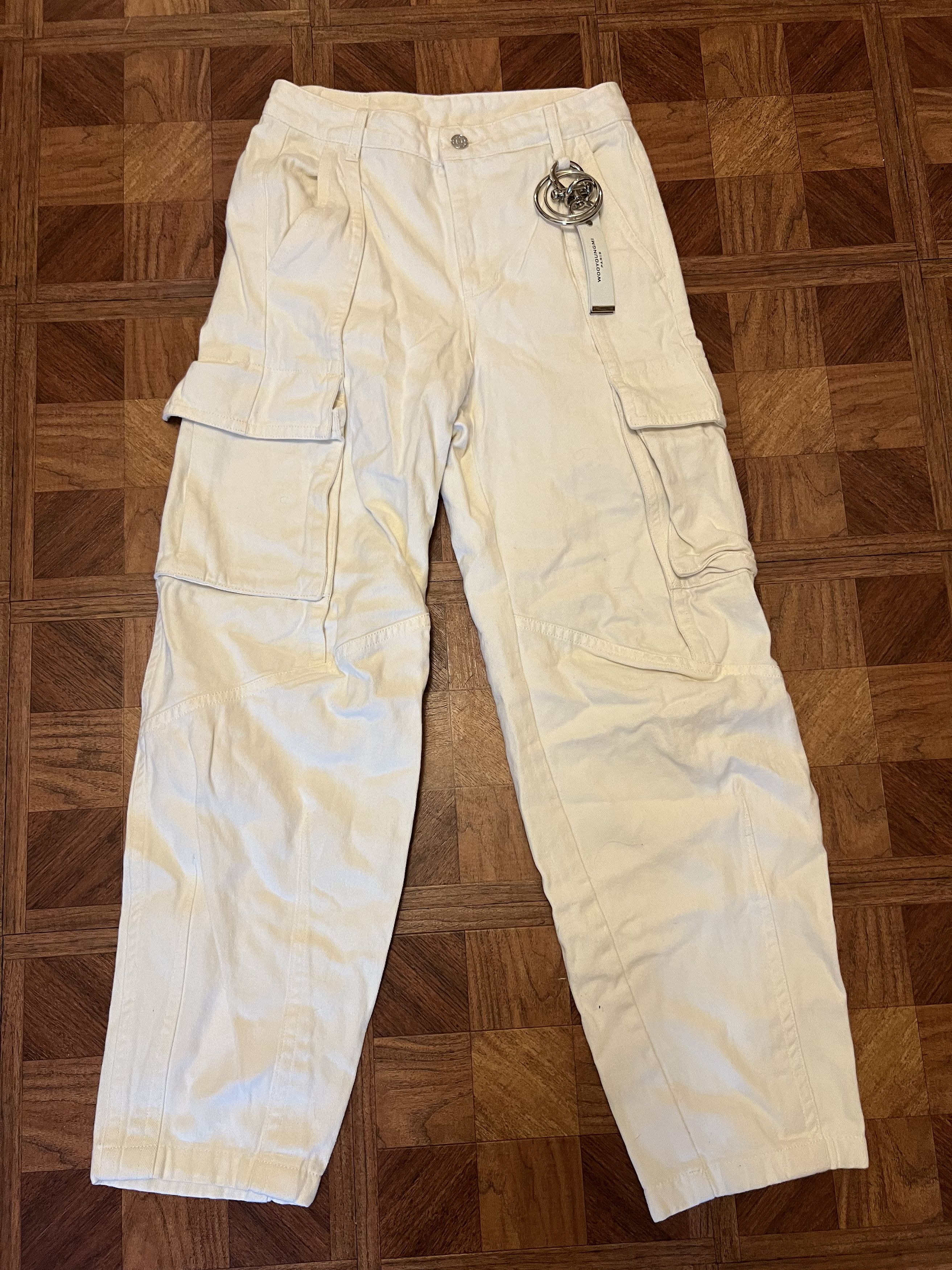Wooyoungmi Wooyoungmi White Denim Cargo Pants Size US 30 / EU 46 - 1 Thumbnail