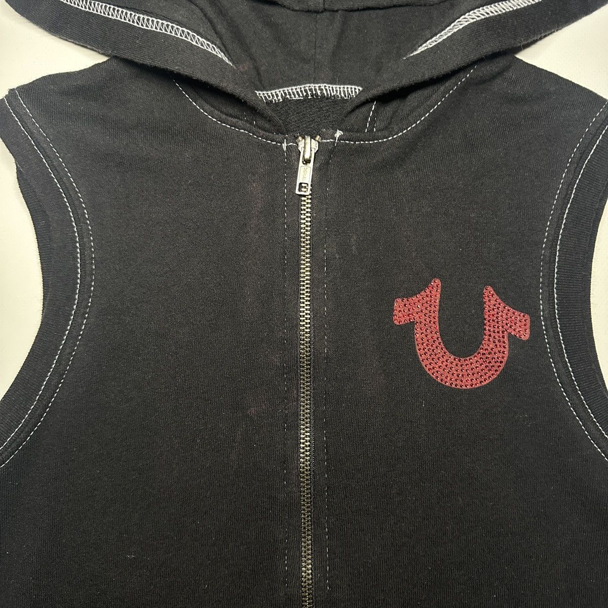 True Religion TRUE RELIGION Sleeveless Hoodie with Crystal Retail $148 Size XS / US 0-2 / IT 36-38 - 4 Thumbnail