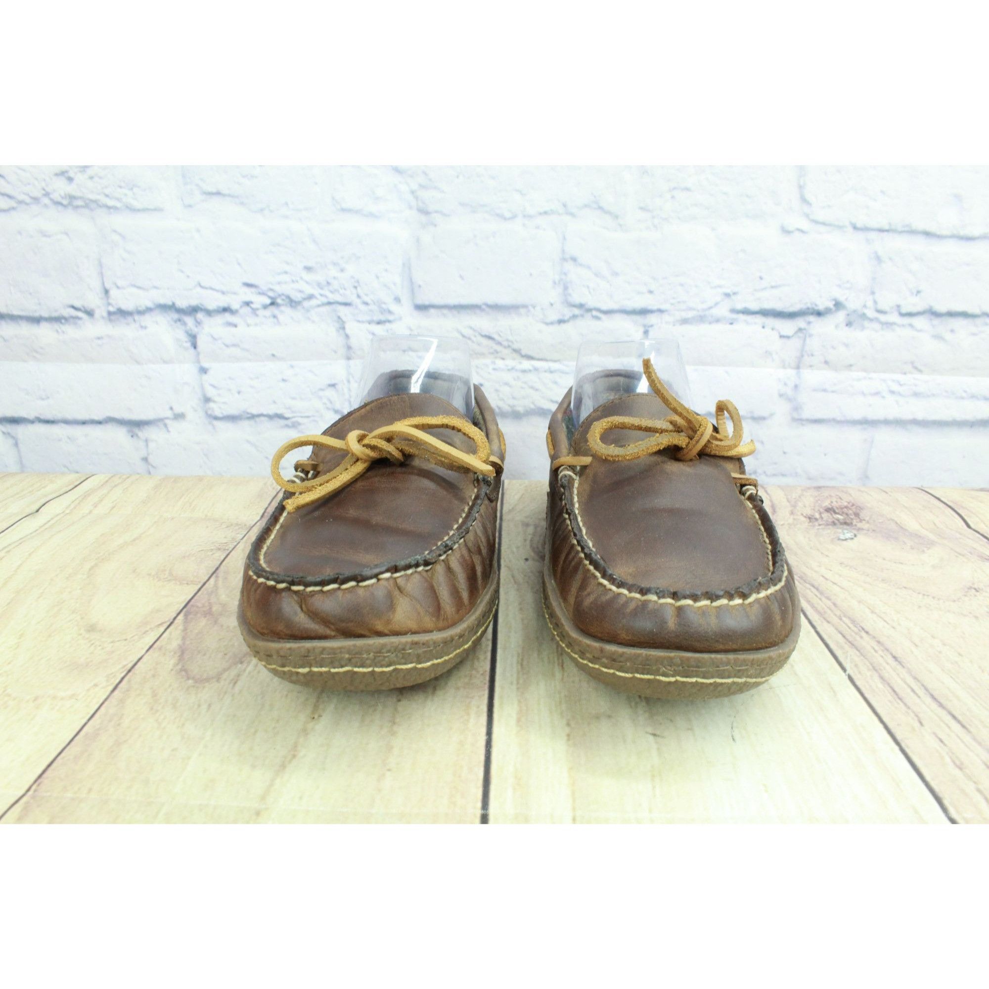 L.L. Bean LL Bean Men’s Brown Leather Flexible Handsewn Flannel-Lined Size US 7 / EU 40 - 4 Thumbnail