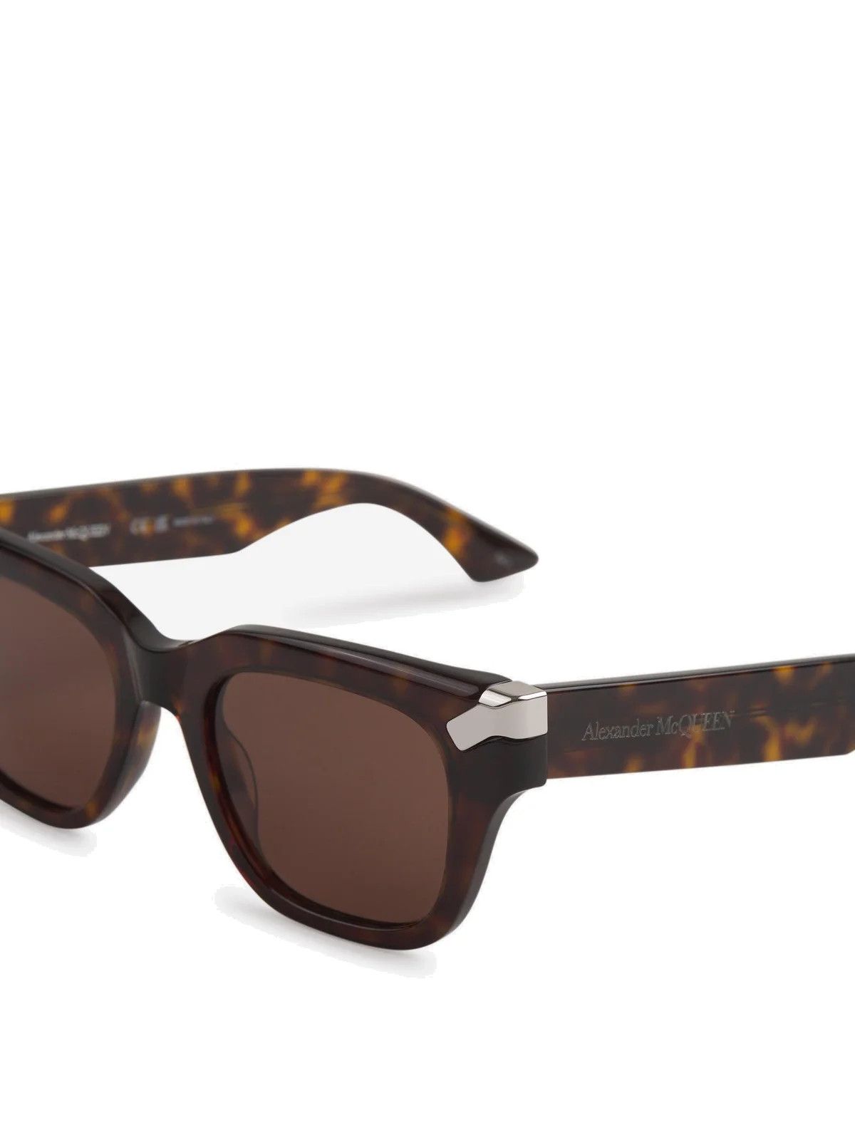 Alexander McQueen o1w1db10725 Size: OS/Punk Rivet Square Sunglasses in Brown Size ONE SIZE - 3 Thumbnail
