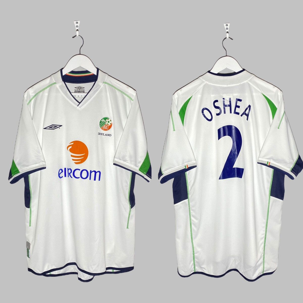 Umbro #2 O’Shea Ireland National Team 2002 Away Football Shirt Size US XL / EU 56 / 4 - 1 Thumbnail