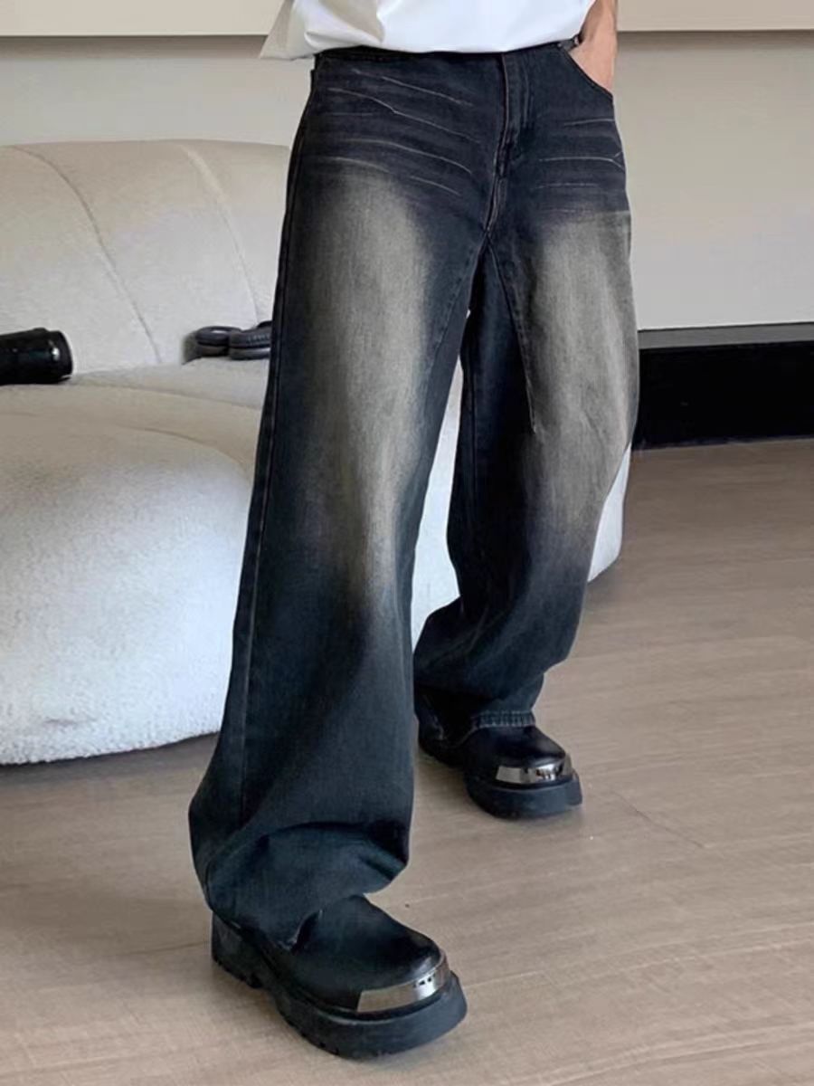Japanese Brand × Jean baggy casual washed ripple wide-leg denim trousers Size US 30 / EU 46 - 4 Thumbnail