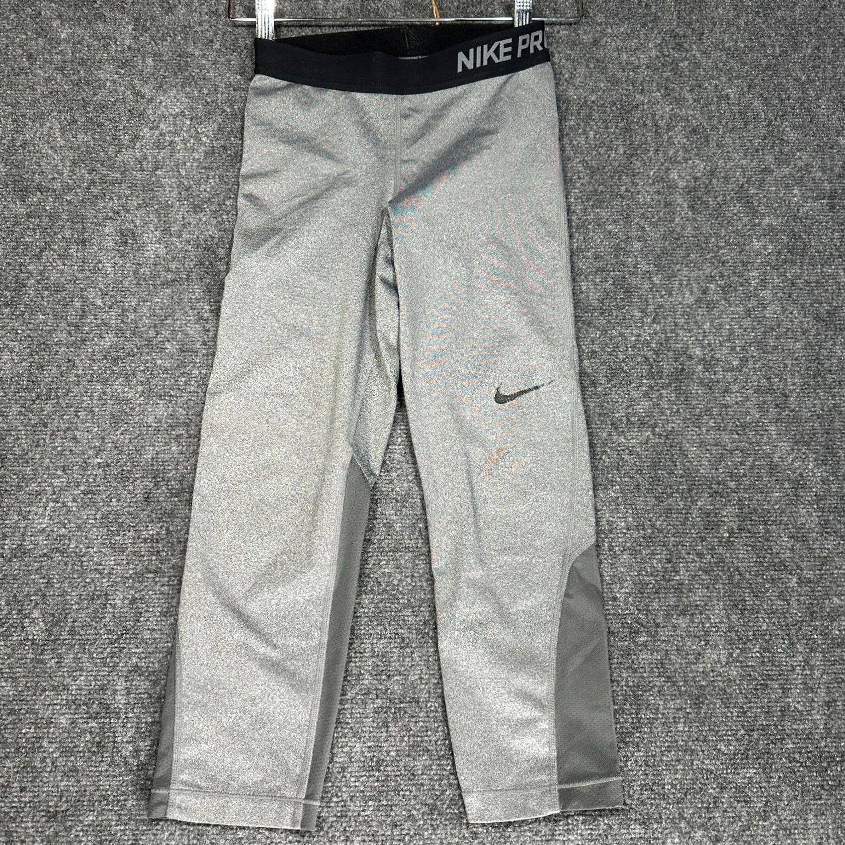 Nike Nike Pro Pants Womens XS Gray Stretch Compression Yoga Run Crop Dri Fit Size 26" / US 2 / IT 38 - 5 Thumbnail