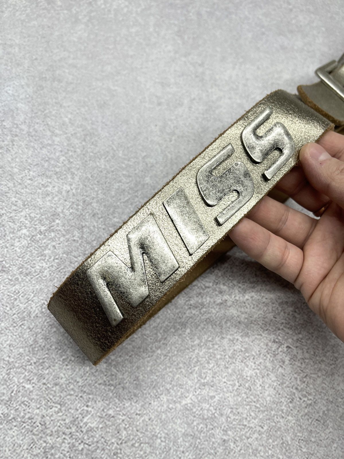 Miss Sixty Vintage Miss Sixty Leather Belt Bronze Metal Big Logo Italy Size ONE SIZE - 5 Thumbnail