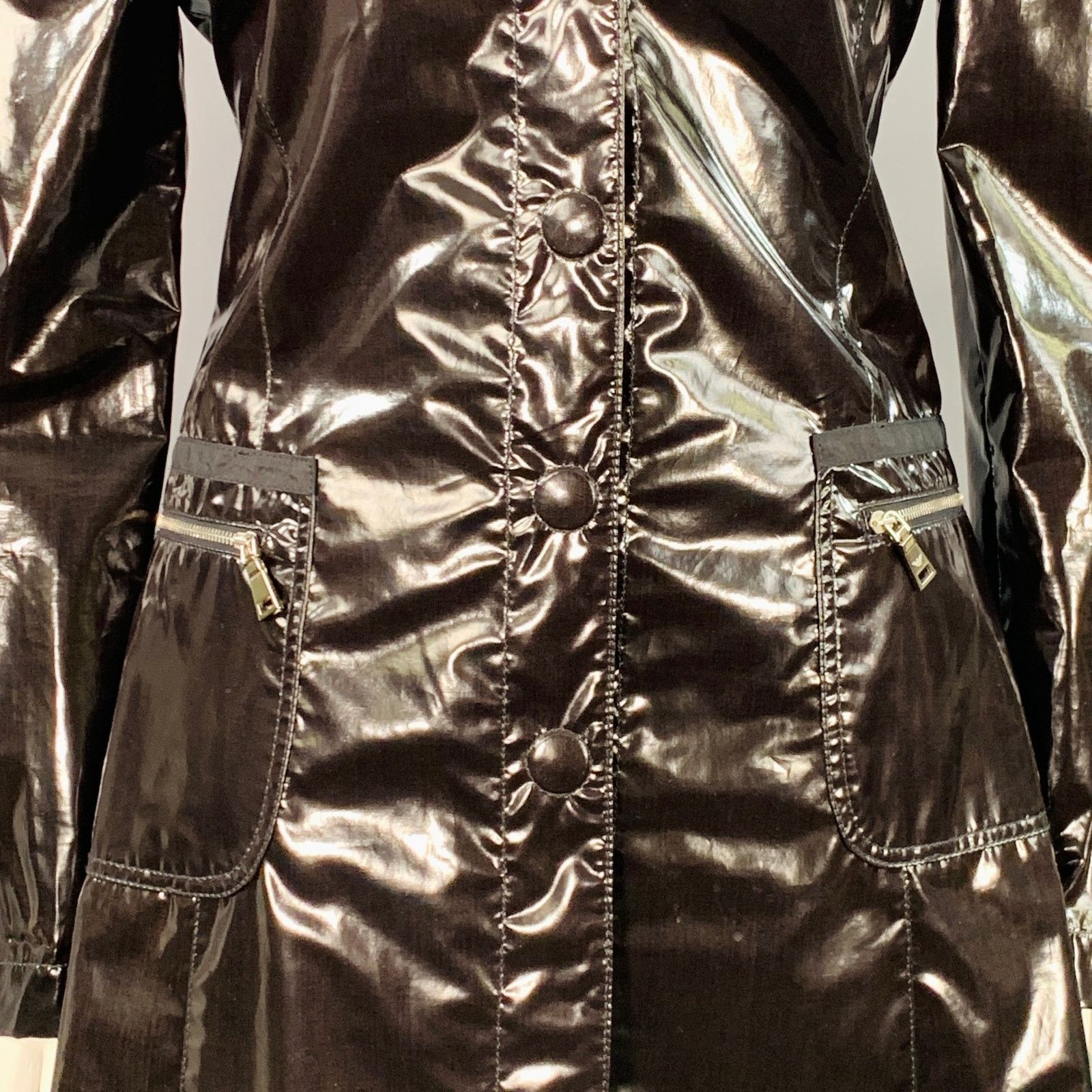 Emporio Armani Black Polyester Cotton Epaulets Zip Pockets Hidden Snaps Size XL / US 12-14 / IT 48-50 - 4 Thumbnail