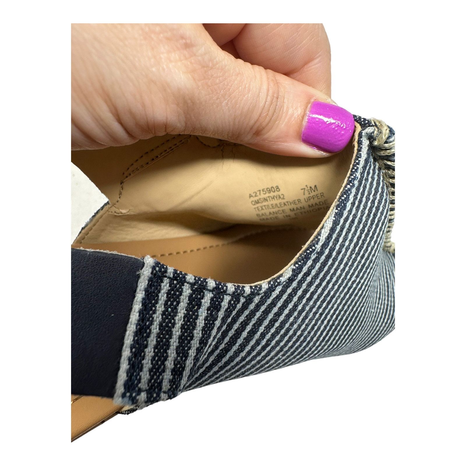 Marc Fisher Marc Fisher Sinthya Blue Denim Wedge Slingback Sandals 7.5 Size US 7.5 / IT 37.5 - 5 Thumbnail