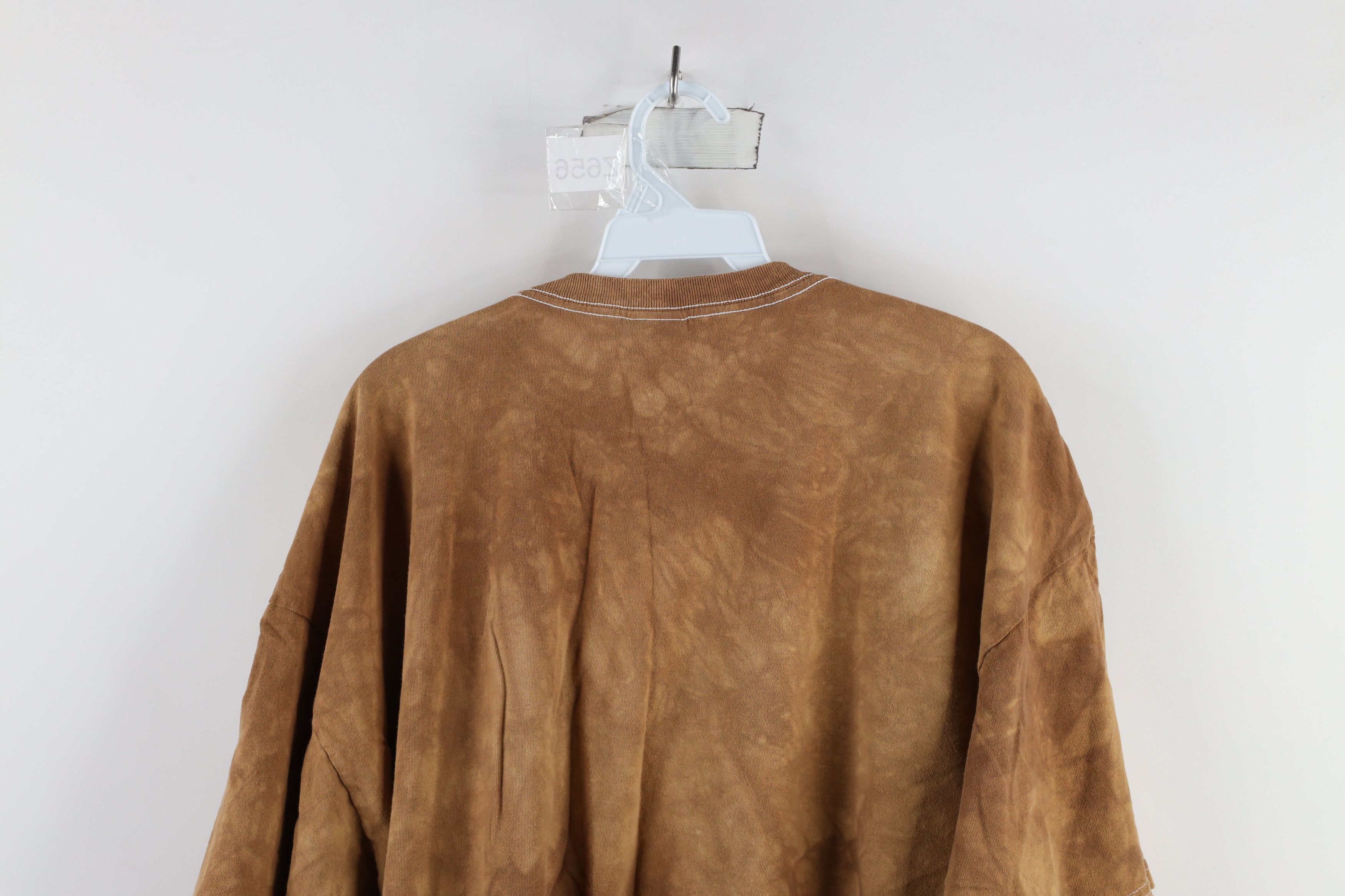 Vintage Vintage Y2K Streetwear Acid Wash Indian Wolf T-Shirt Brown Size US XXL / EU 58 / 5 - 9 Thumbnail