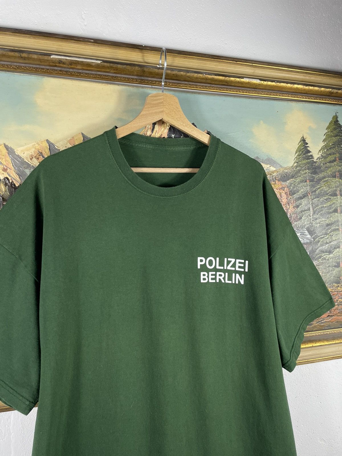 Vintage Polizei German Police Vintage Logo Green Tee Oversize Size US XXL / EU 58 / 5 - 7 Thumbnail