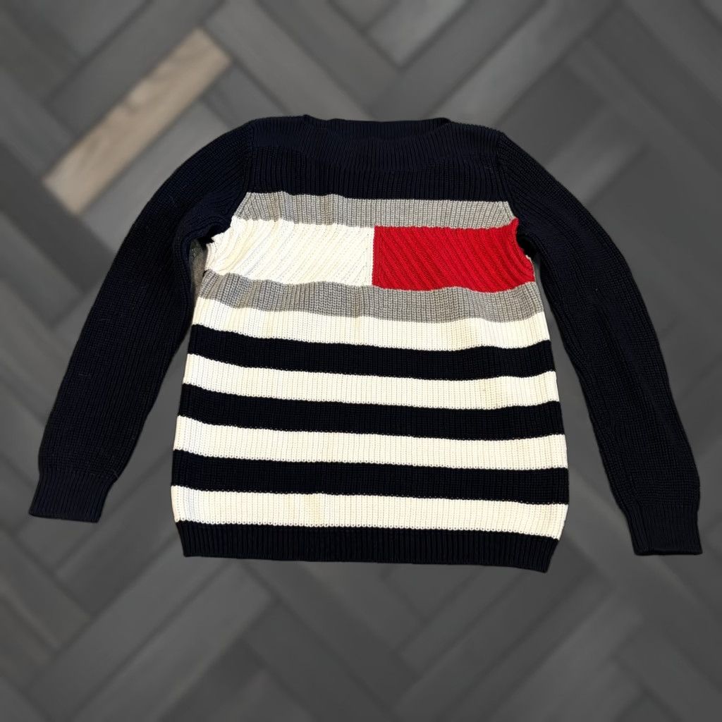 Tommy Hilfiger Tommy Hilfiger Sweater Womens Small Boat Neck Striped Color Block Red White Blue Size S / US 4 / IT 40 - 1 Thumbnail