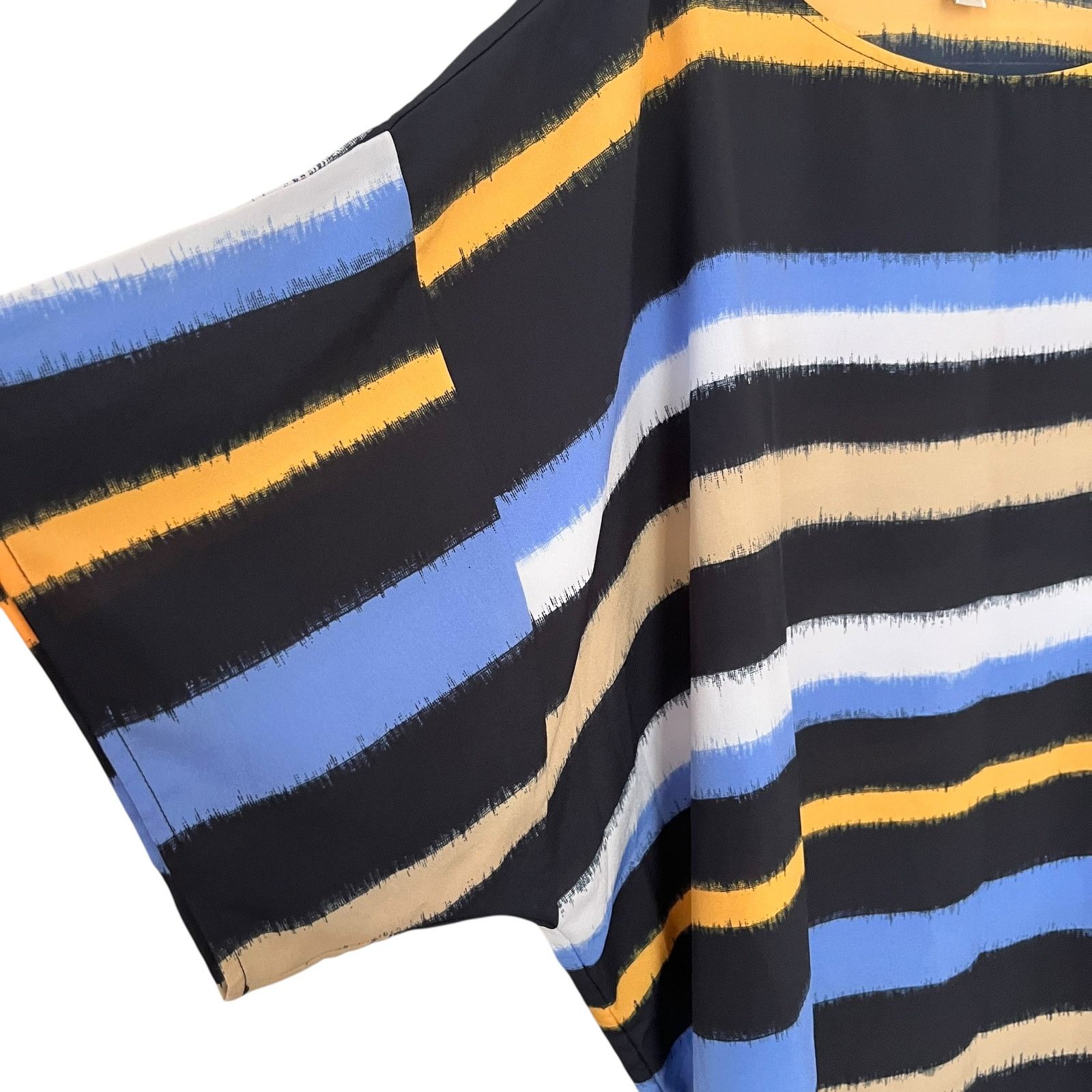 Michael Kors Michael Kors Navy Westcliff Striped Side Tie Dolman Blouse Size 3XL / US 20-22 - 4 Thumbnail