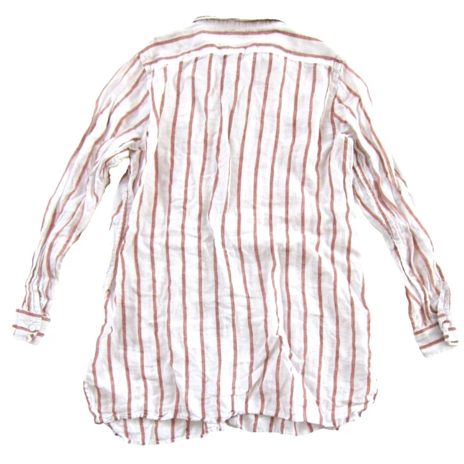 Vintage Garnet Hill Blouse Shirt 100% Linen Pink Stripe Collared Long Sleeve Button Down M Womens Size M / US 6-8 / IT 42-44 - 2 Thumbnail