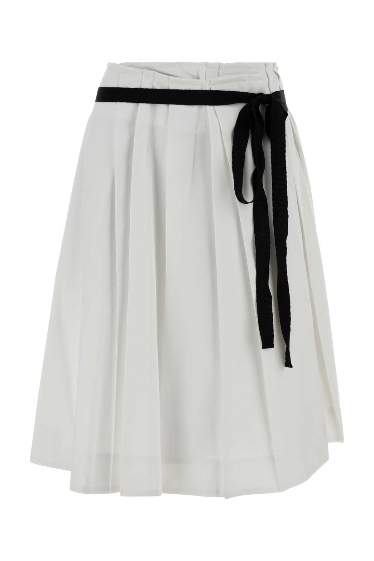 Prada White Gabardine Skirt Size 26" / US 2 / IT 38 - 1 Thumbnail
