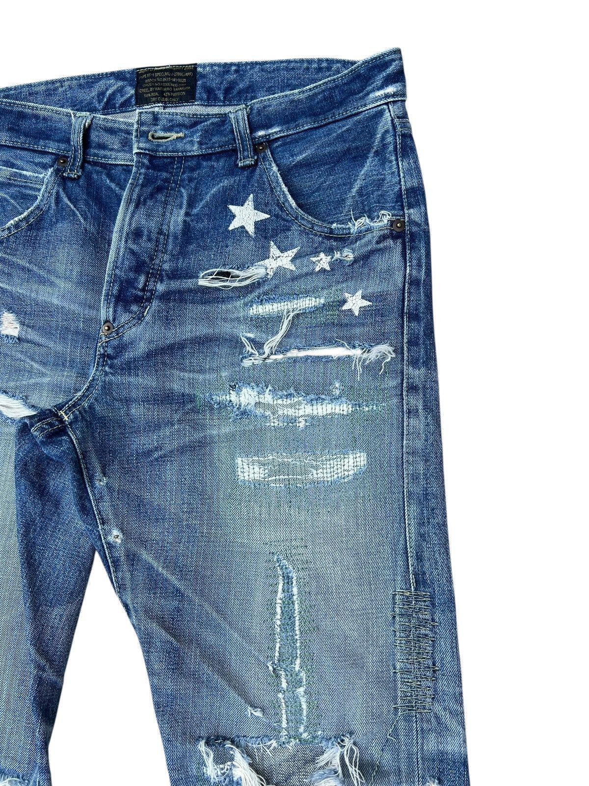 Izreel by Kazuhiro Takakura Distressed Denim Selvedge Jeans
