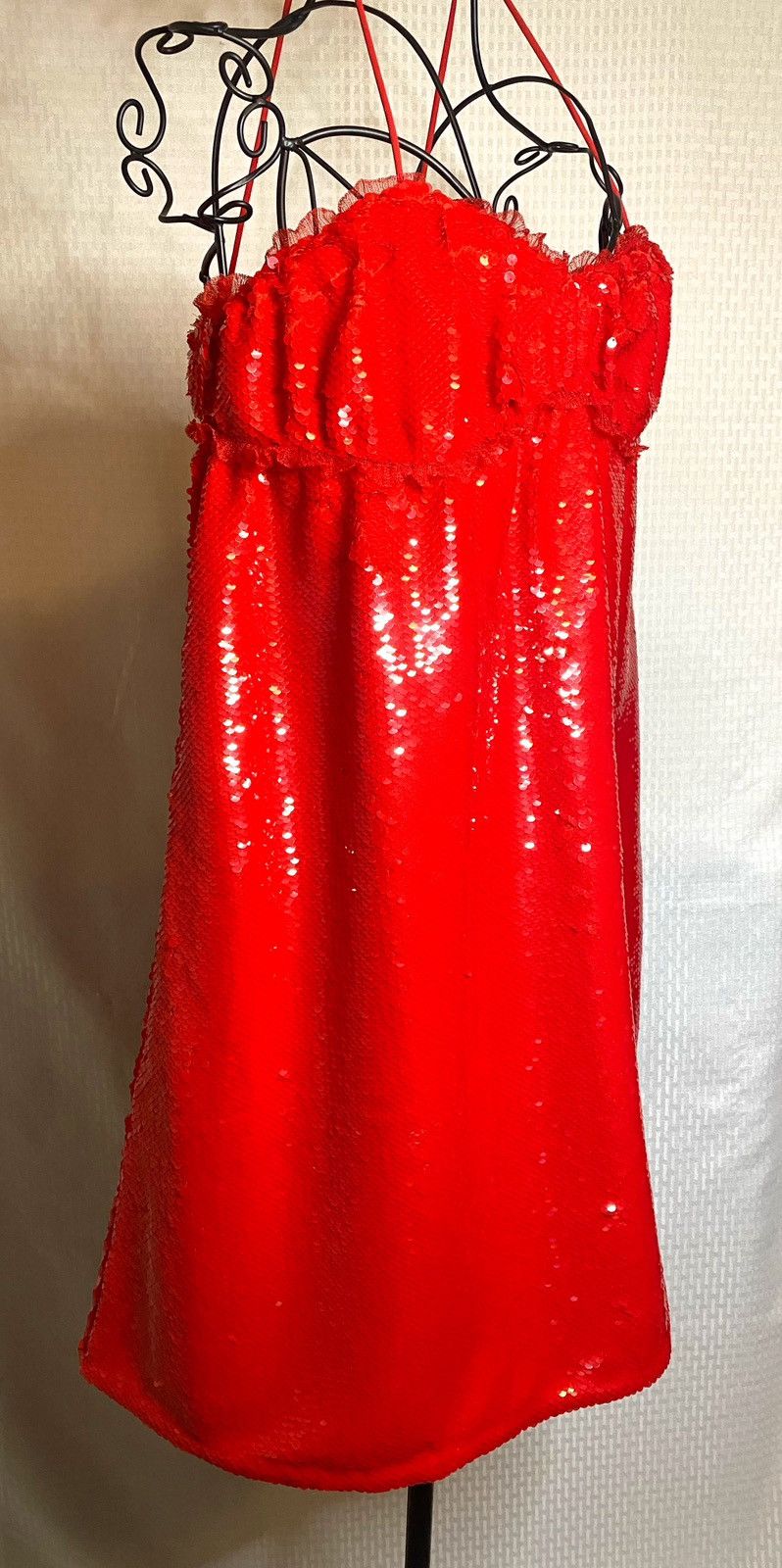 Ganni GANNI Sequined Sleeveless Minidress in Red Size XS / US 0-2 / IT 36-38 - 7 Thumbnail