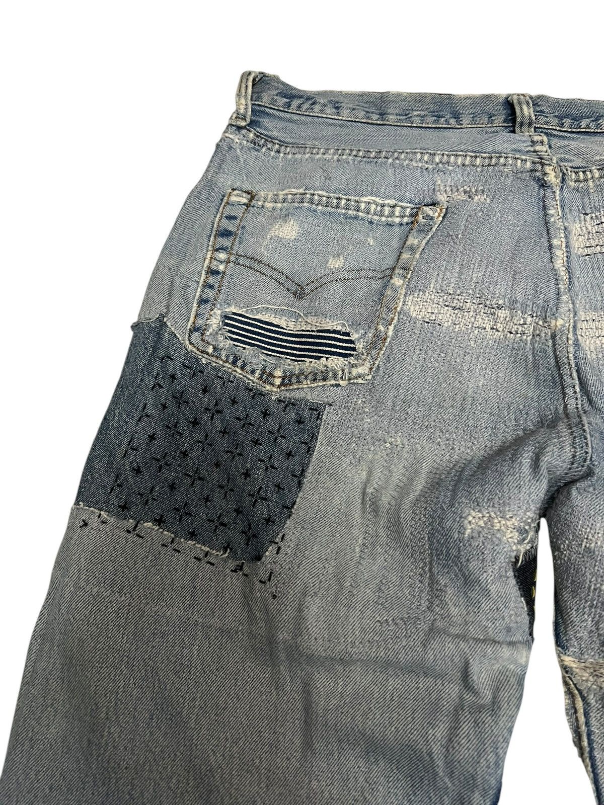 Levi's Reconstruc💥Vintage 70’Levis 501 Rindem Selvedge Sashiko Boro Size US 32 / EU 48 - 15 Thumbnail