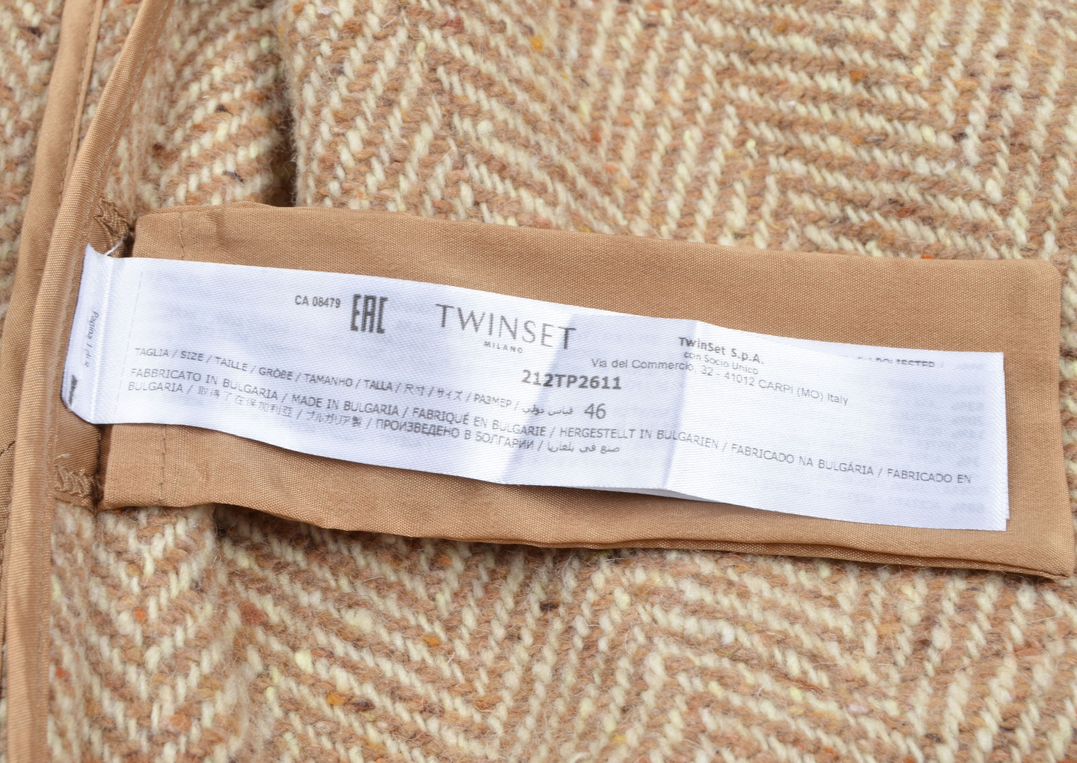 TWINSET Twinset Simona Barbieri Wool Blend Fringe Hem Oversized Coat Size L / US 10 / IT 46 - 10 Thumbnail