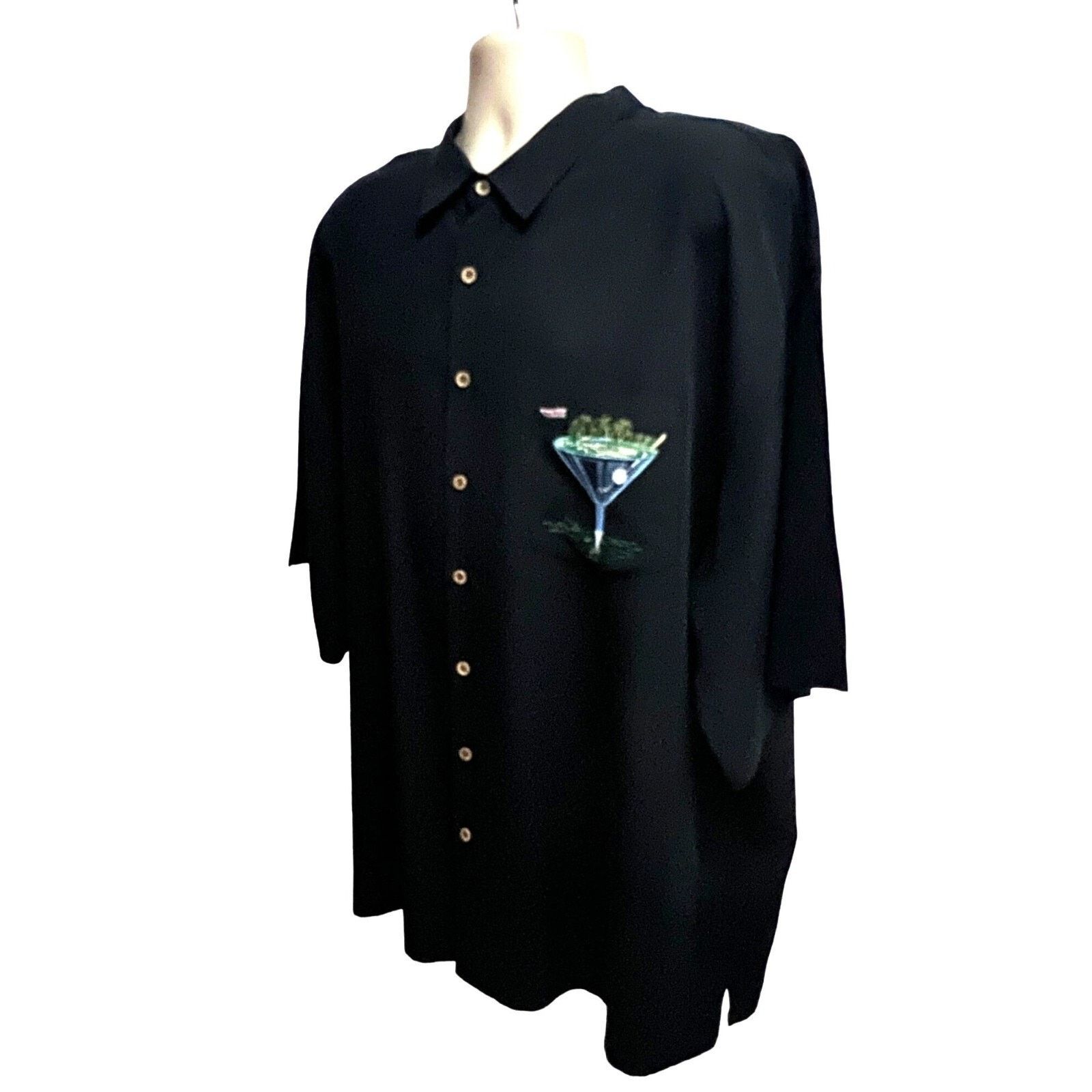 Vintage Bamboo Cay Vintage Black Hawaiian Button Shirt 4XL Pocket Size US XXL / EU 58 / 5 - 3 Thumbnail
