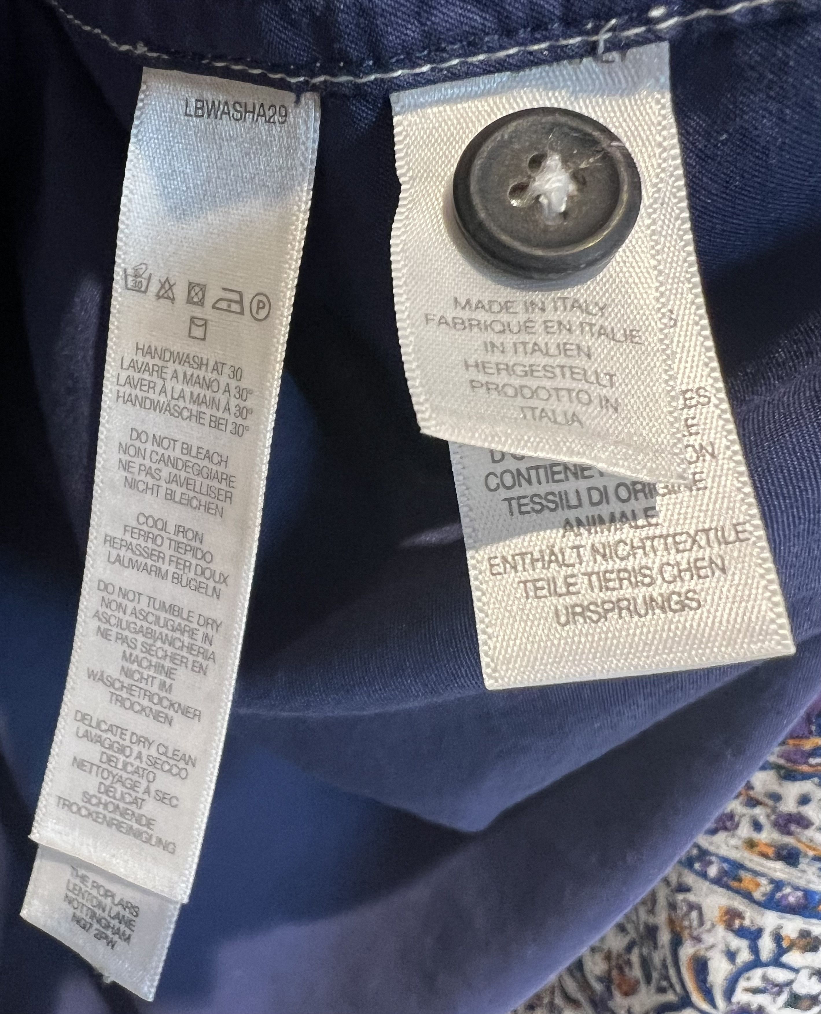 Paul Smith Navy long-sleeve shirt with white contrast stitch Size US M / EU 48-50 / 2 - 4 Thumbnail
