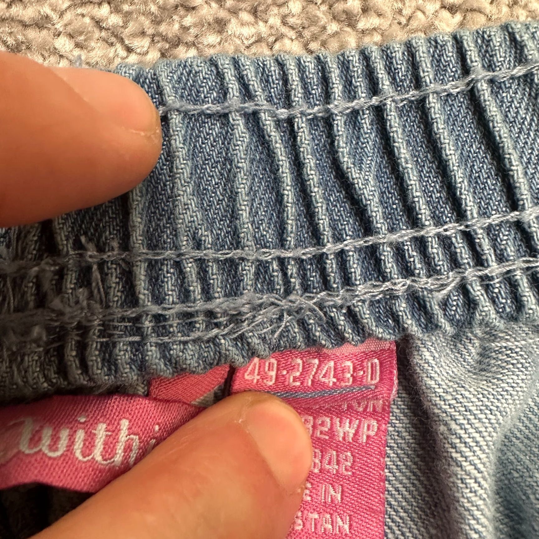 Vintage Woman Within Jeans Women Plus 32W Cropped Light Blue Denim Elastic Waist 18in Inseam Pockets Womens Size 24" / US 00 / IT 34 - 6 Thumbnail