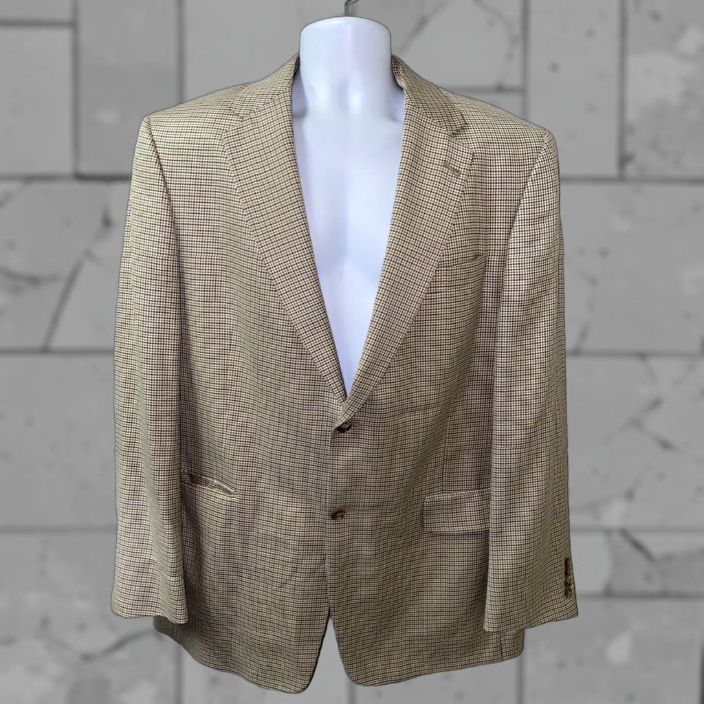 Hart Schaffner Marx Hart Schaffner Marx Mens Beige 2 Button Sport Coat Size 44L Regular Jacket Coat Sports Men Size US S / EU 44-46 / 1 - 1 Thumbnail