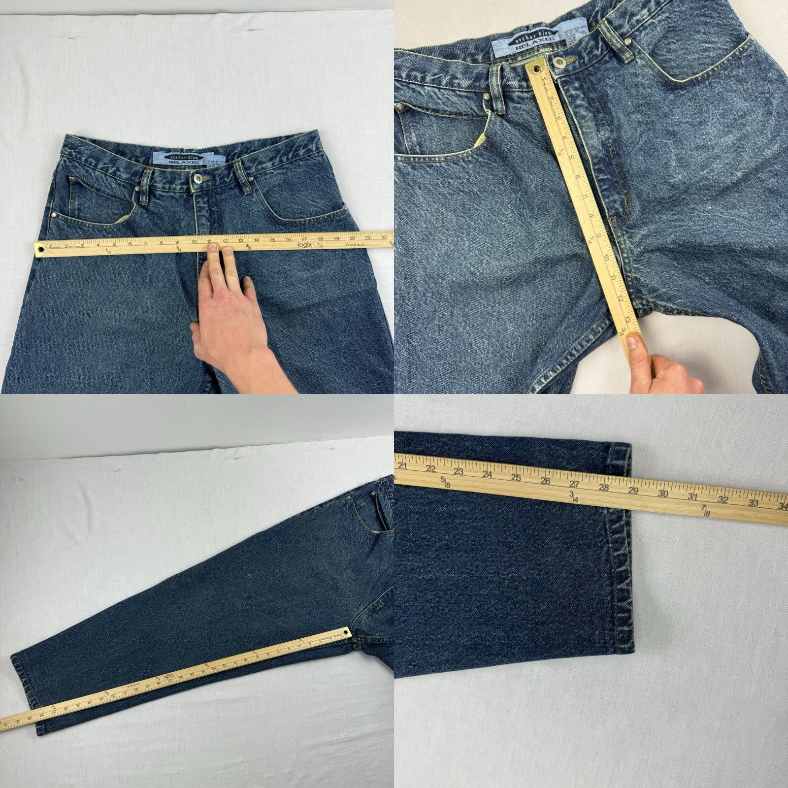 Anchor Blue VINTAGE Anchor Blue Jeans Relaxed Men 38x30 Blue Grunge 90s Y2K Hip Hop Skater Punk Size US 38 / EU 54 - 9 Thumbnail