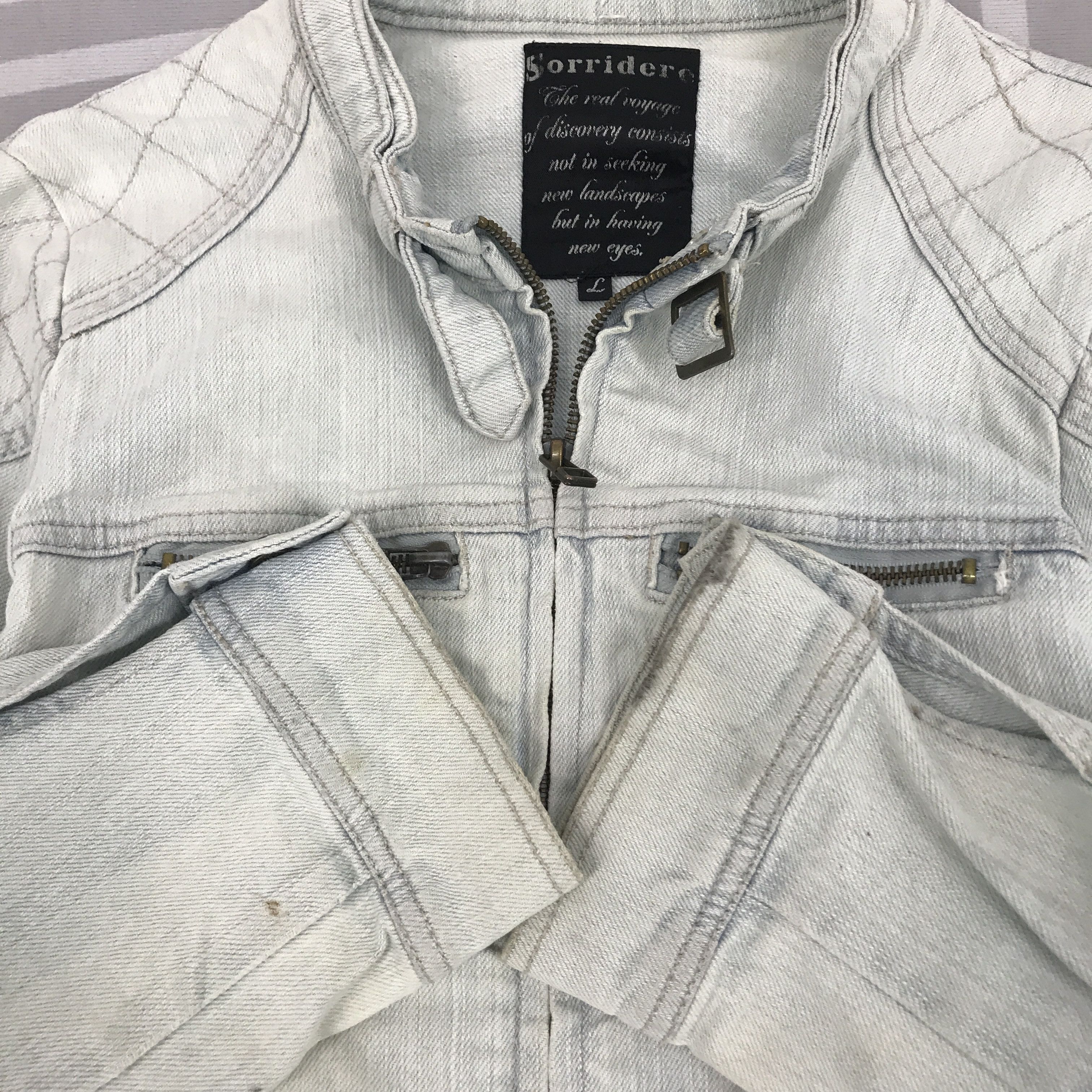 Japanese Brand × Vintage Japan Light denim Sorridere zipper Jacket Size US S / EU 44-46 / 1 - 4 Thumbnail