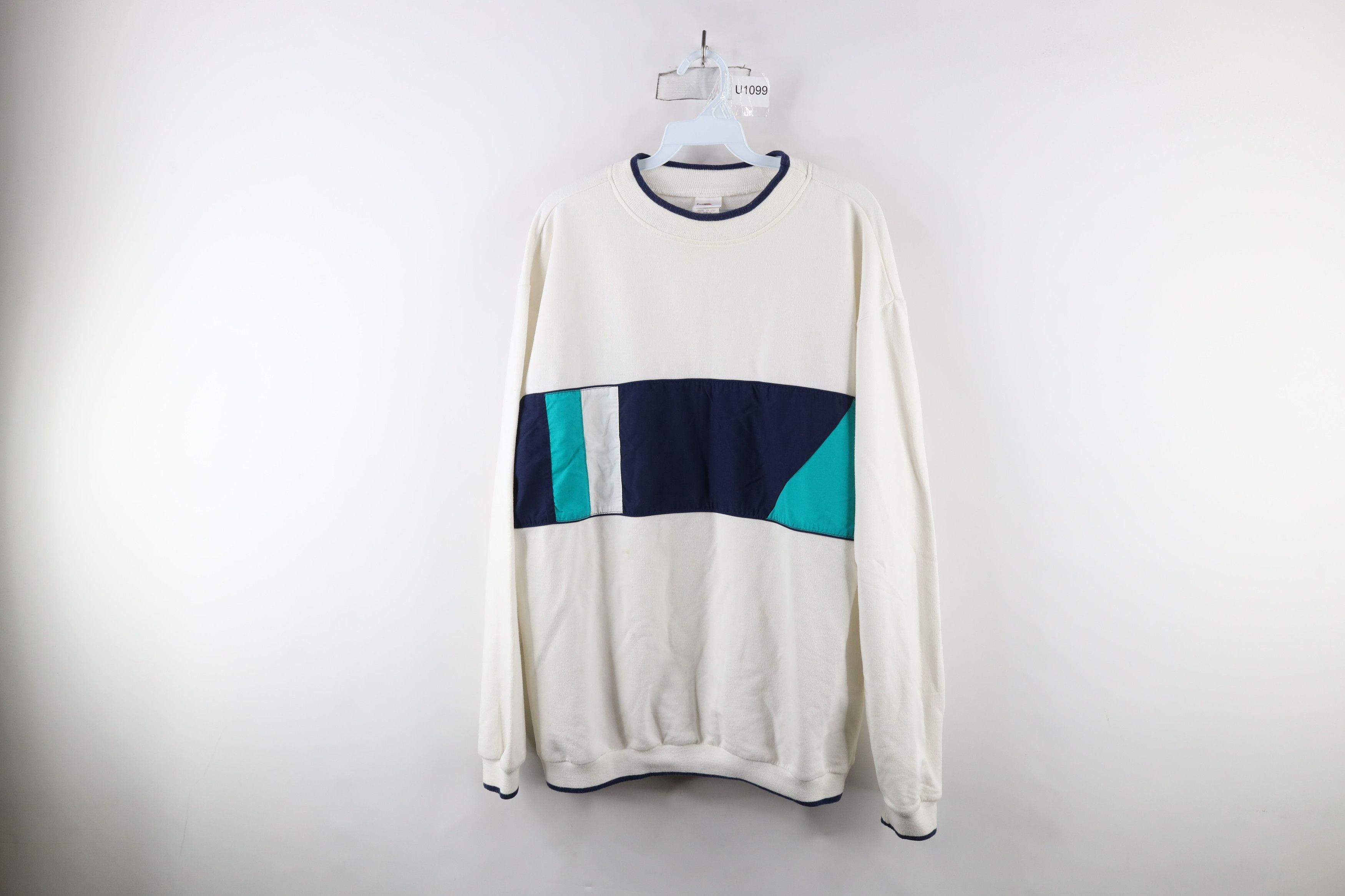 Vintage Vintage 90s Streetwear Block Crewneck Sweatshirt USA Size US L / EU 52-54 / 3 - 1 Thumbnail