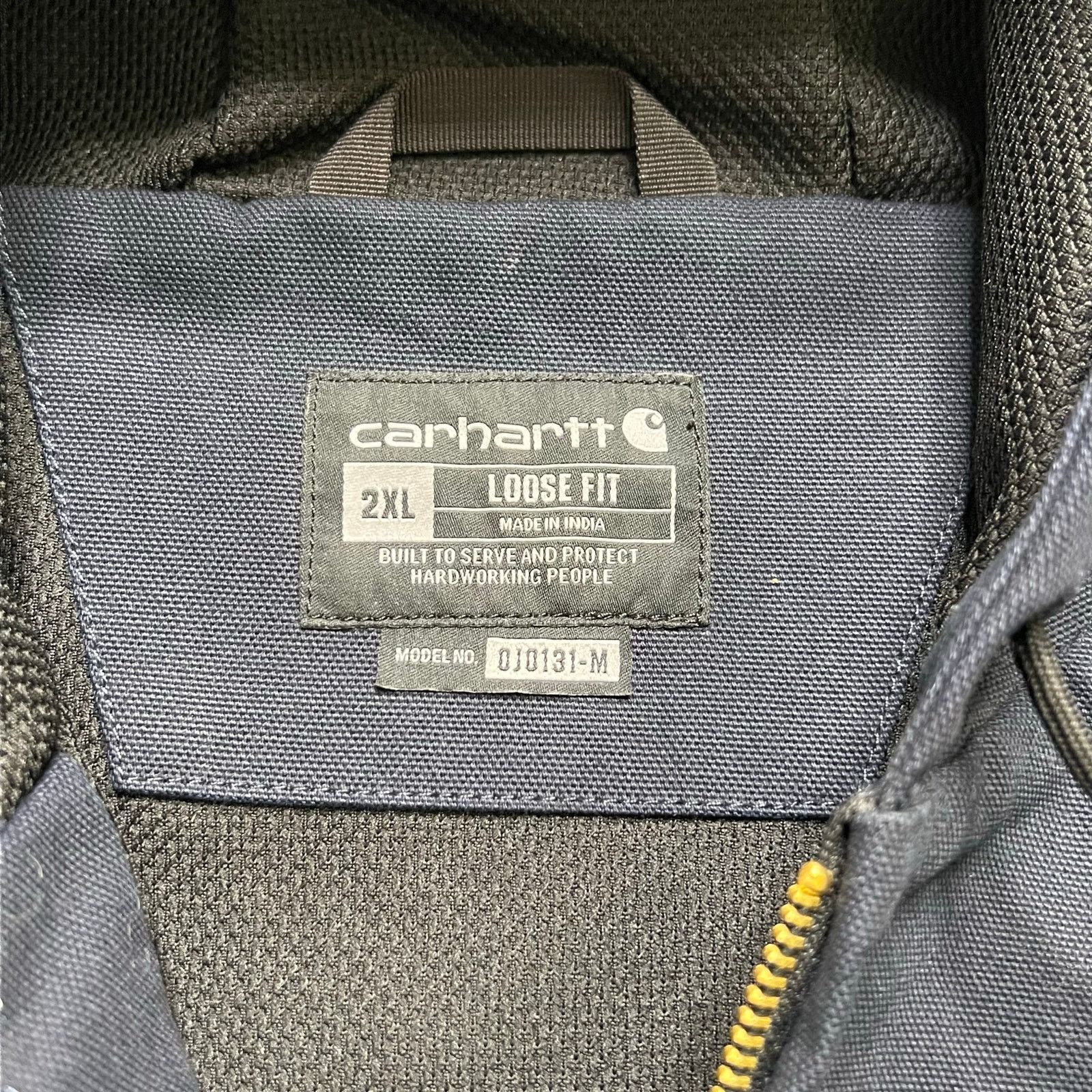 Carhartt Carhartt Loose Fit Duck Hooded Work Jacket 2XL Navy Blue Size US XXL / EU 58 / 5 - 3 Thumbnail