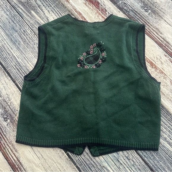 Other Vintage Christopher & Banks Hand Embroidered Forest Green Kn Size L / US 10 / IT 46 - 3 Thumbnail