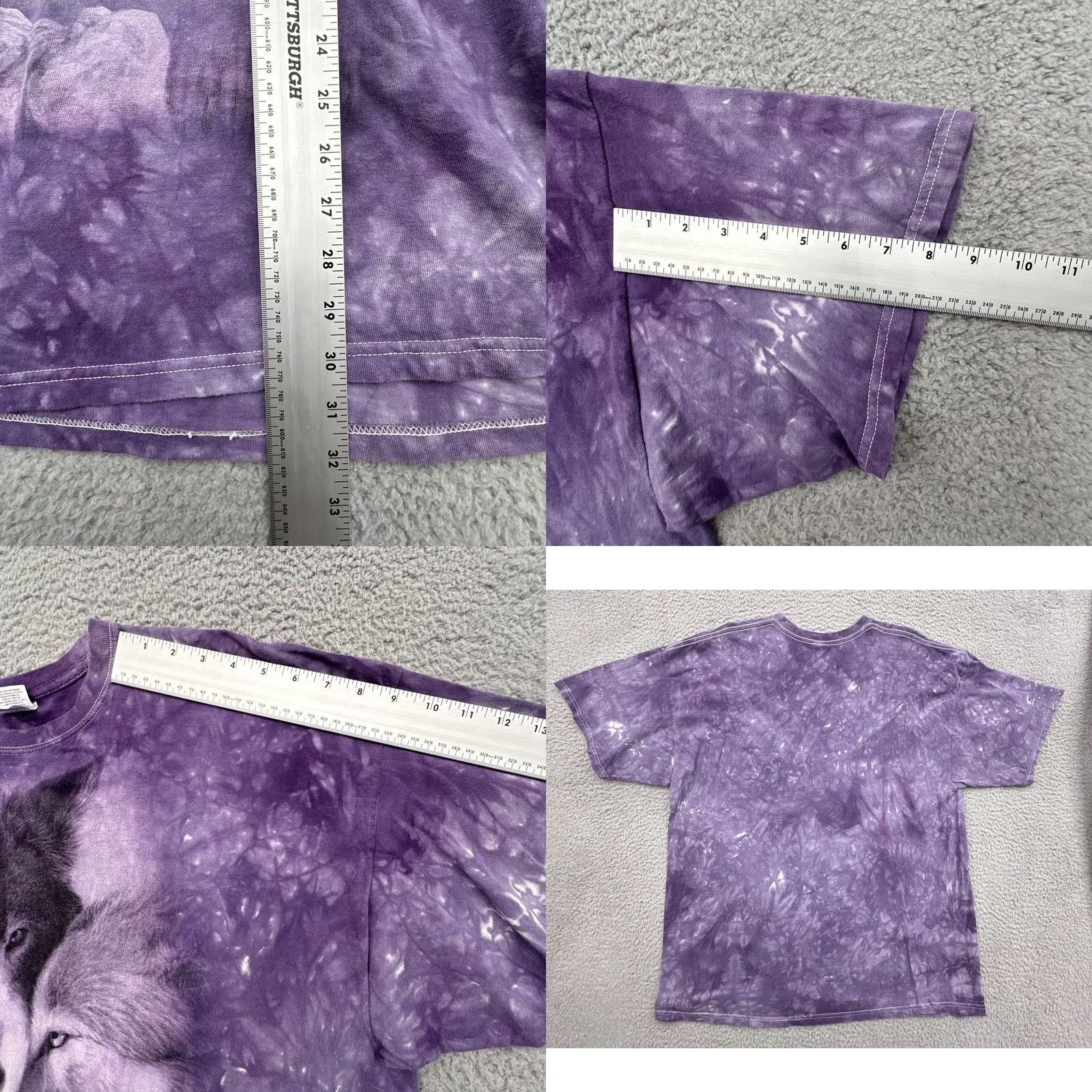 Gildan Gildan T-Shirt Mens 2XL Purple Tie Dye Wolf Face Graphic Print Crew Neck Short Sleeve All Seasons 100% Cotton Regular Fit Animals Nature Outdoor Mens Size US XXL / EU 58 / 5 - 9 Thumbnail